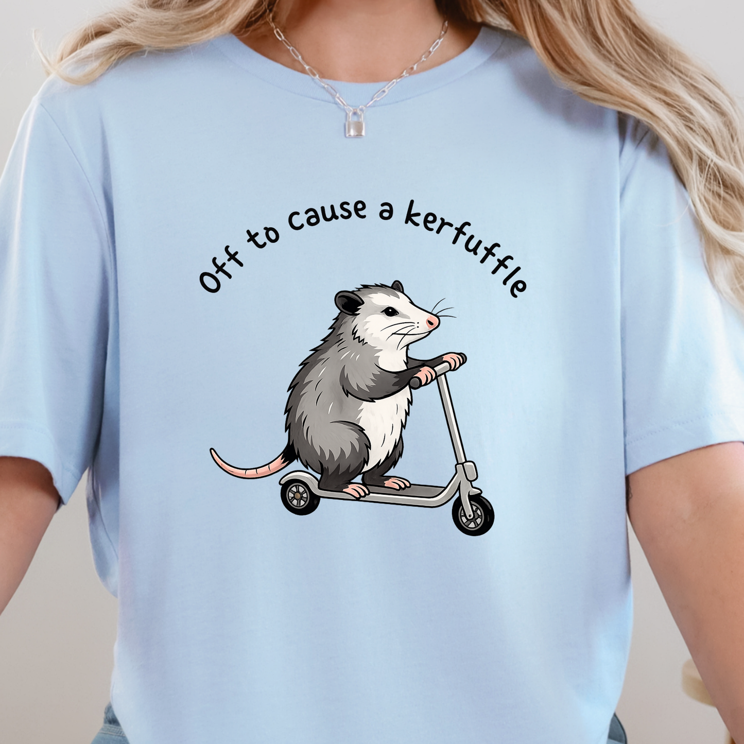 Wholesale Off to Cause Kerfuffle Graphic Tee - Baby Blue Tee