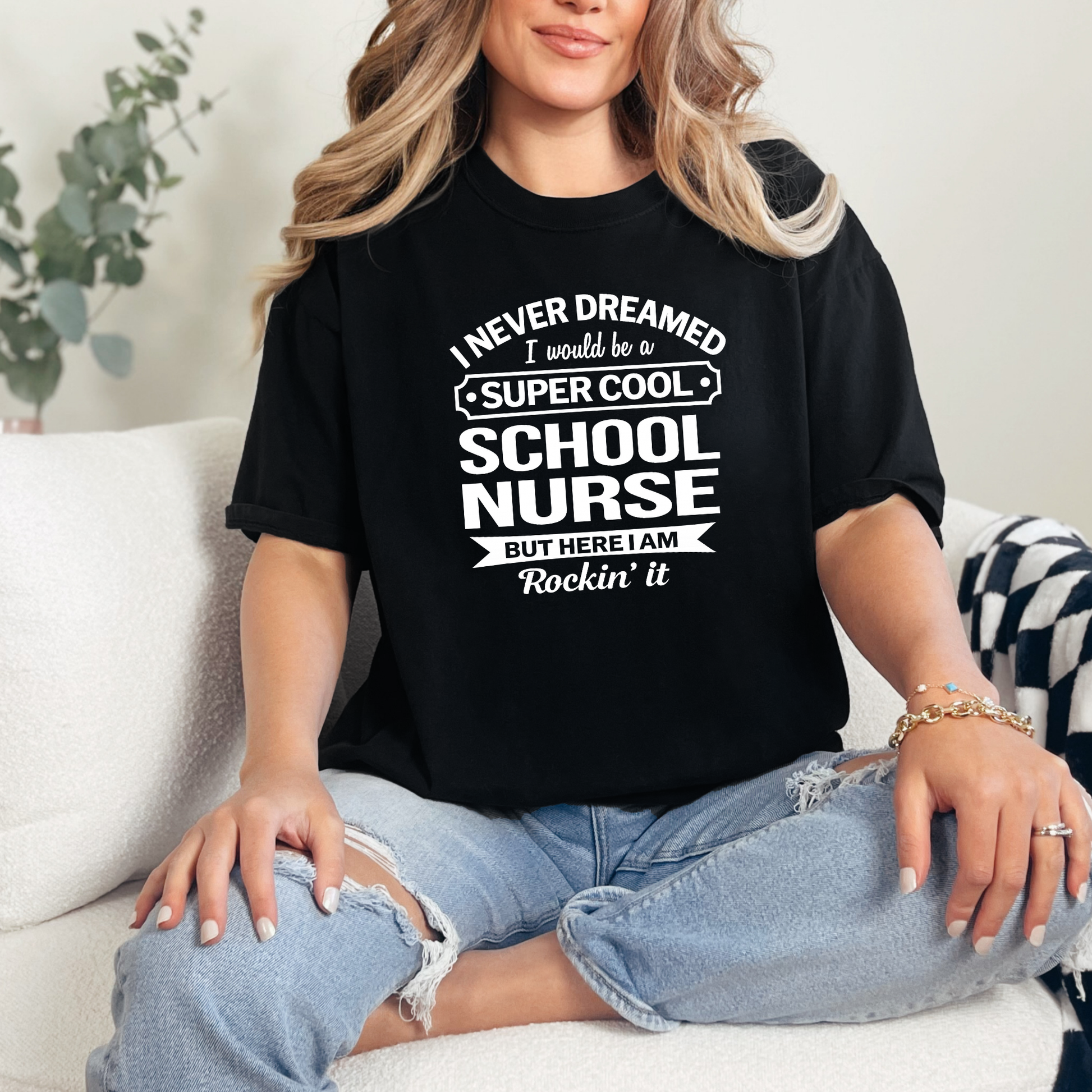 Wholesale Super Cool Nurse Graphic Tee - Black