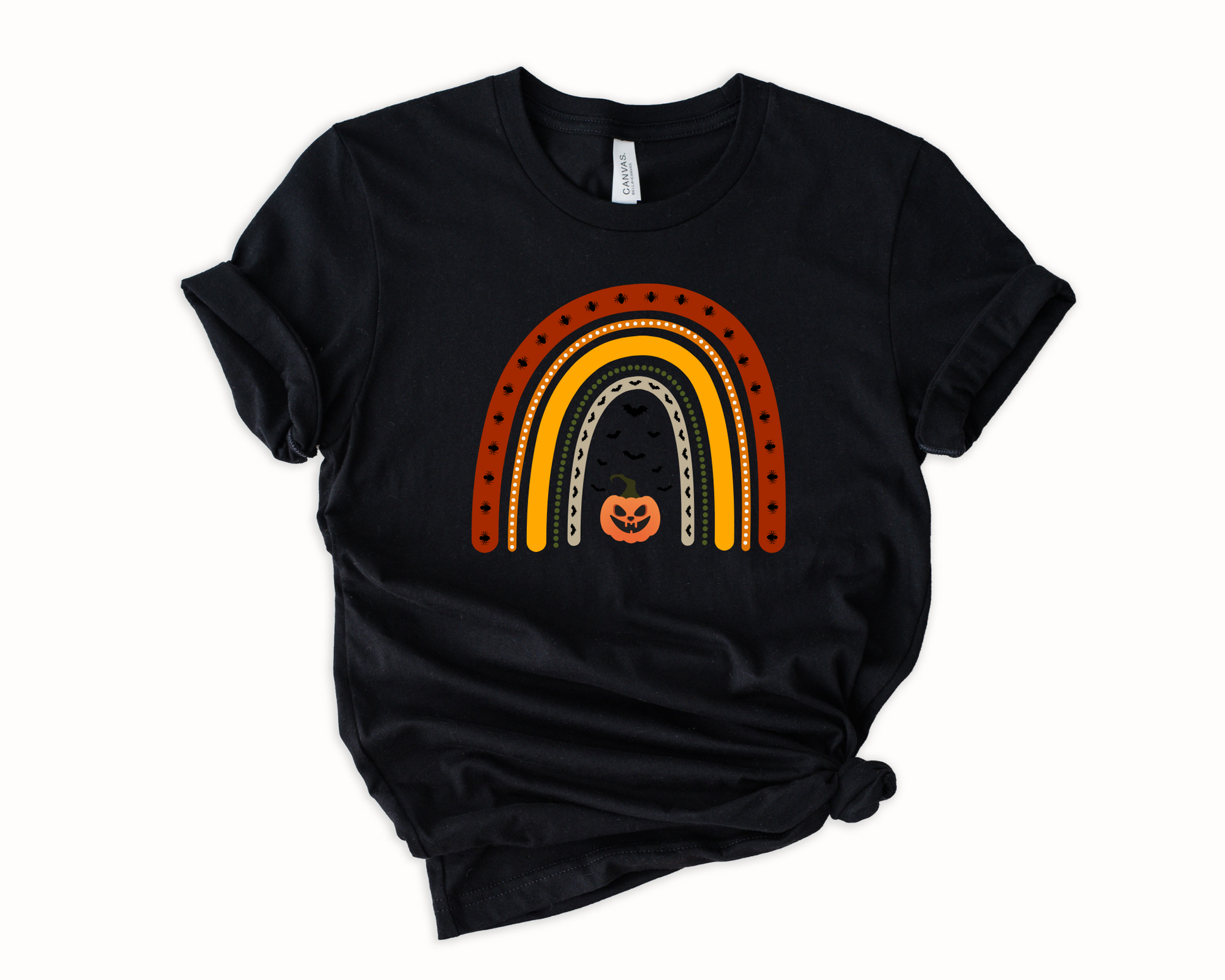 Wholesale Spooky Rainbow Graphic Tee - Maroon