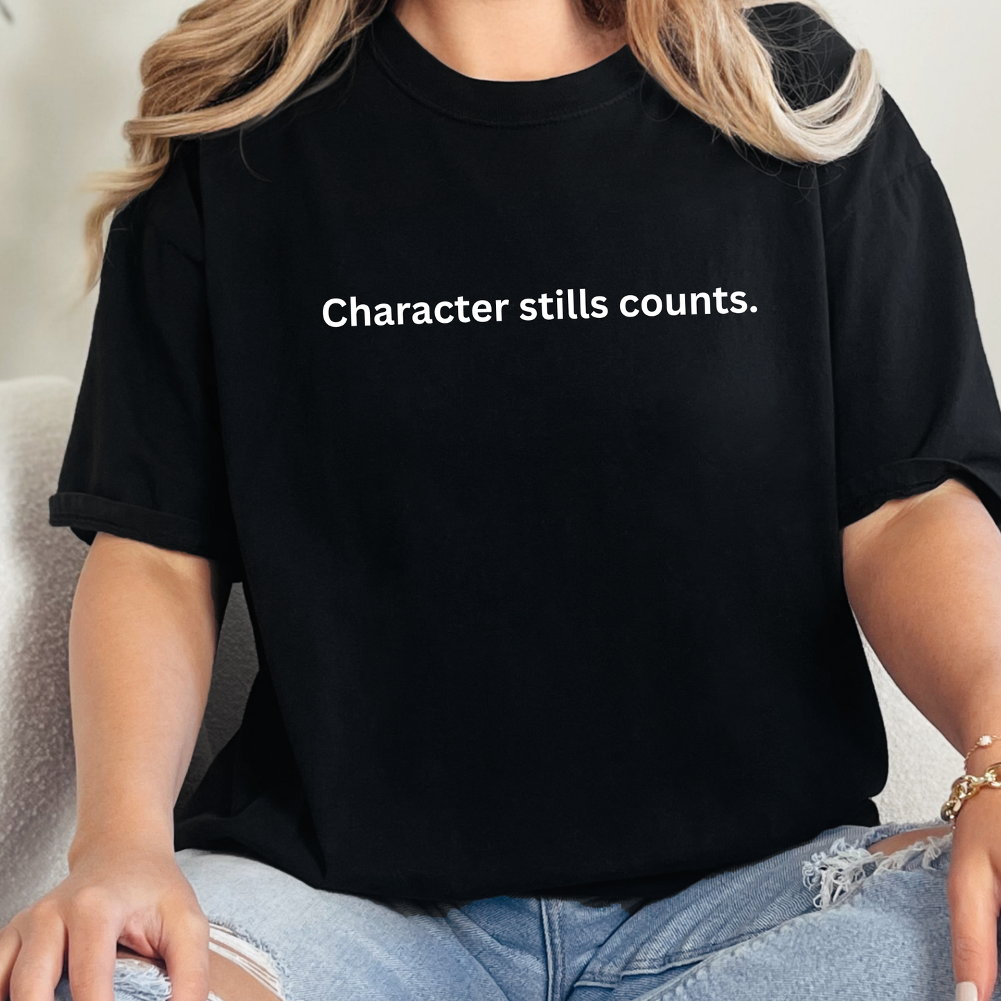 Wholesale Character Still Counts Graphic Tee - Black