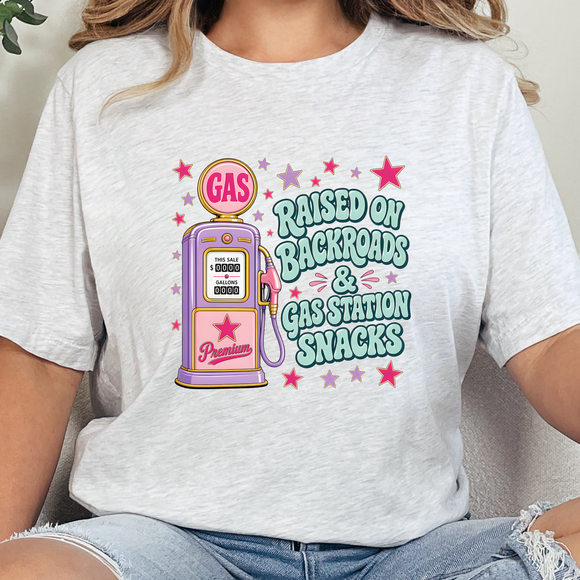 Wholesale Raised on Backroads Graphic Tee - Ash