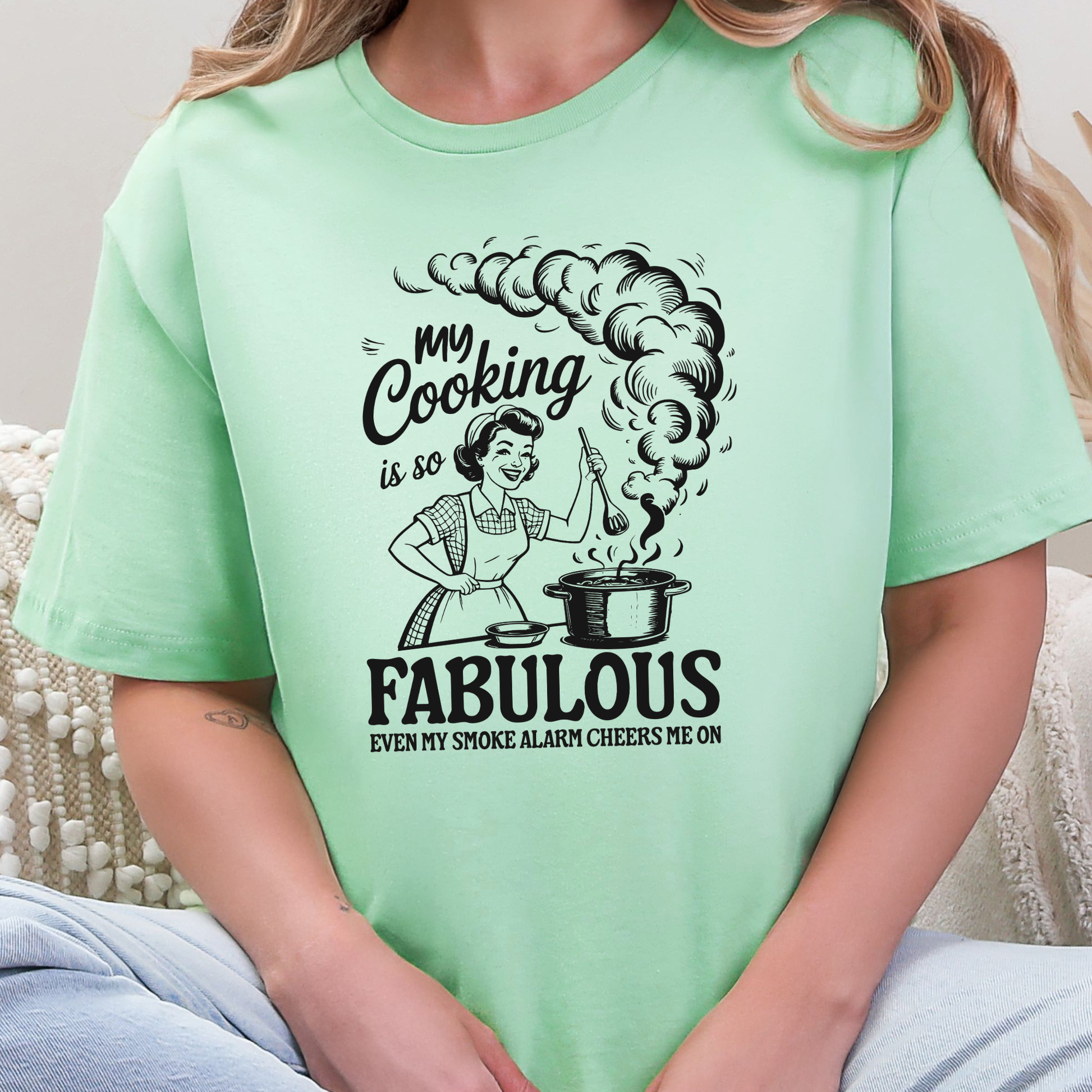 Wholesale Vintage My Cooking Graphic Tee - Mint