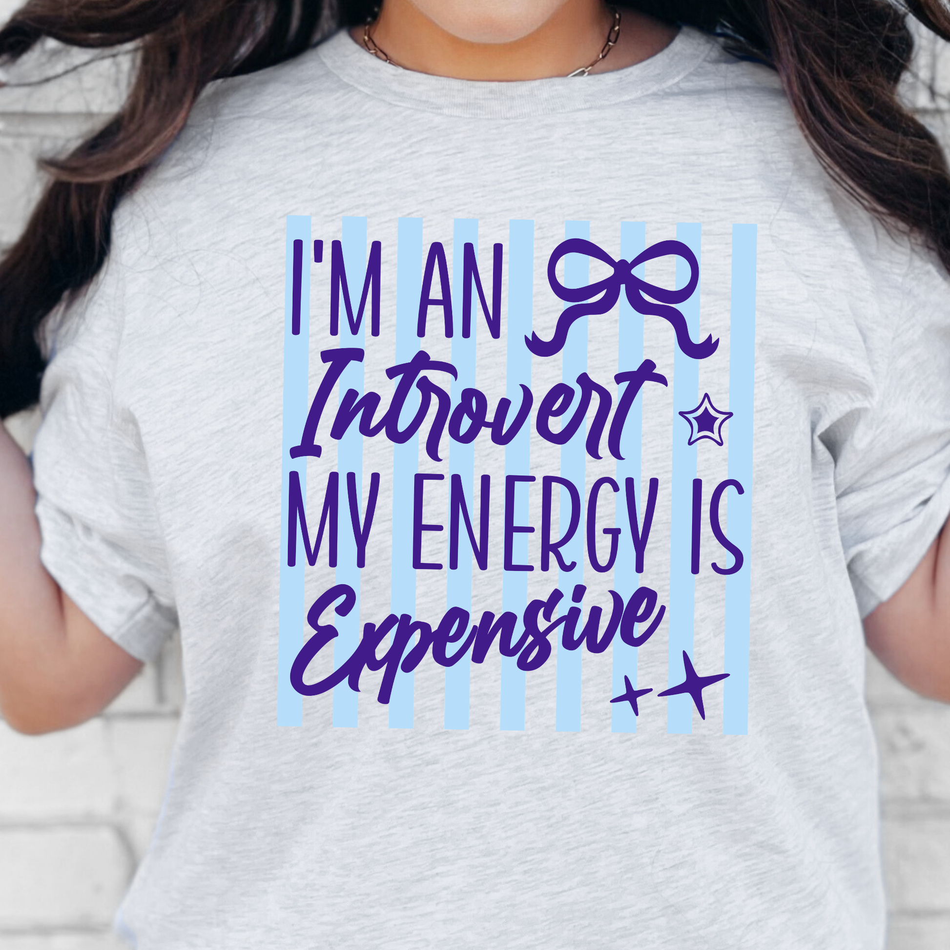Wholesale Introvert Energy is Expensive Graphic Tee - Ash Tee