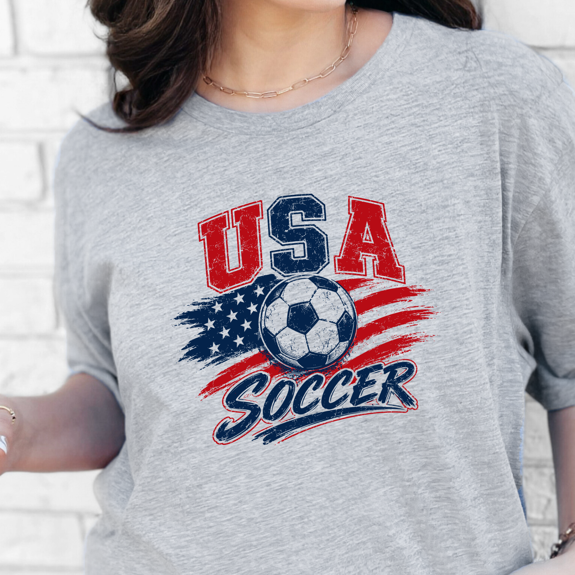 Wholesale USA Soccer Graphic Tee - Grey 