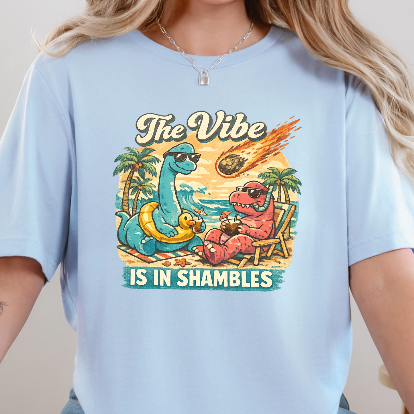Wholesale The Vibe is in Shambles Graphic Tee - Baby Blue