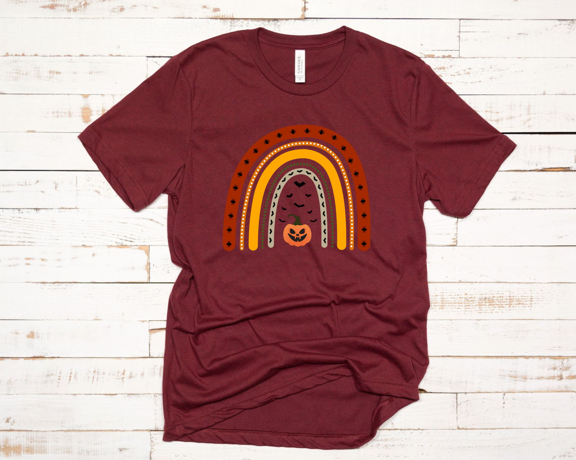Wholesale Spooky Rainbow Graphic Tee - Sand