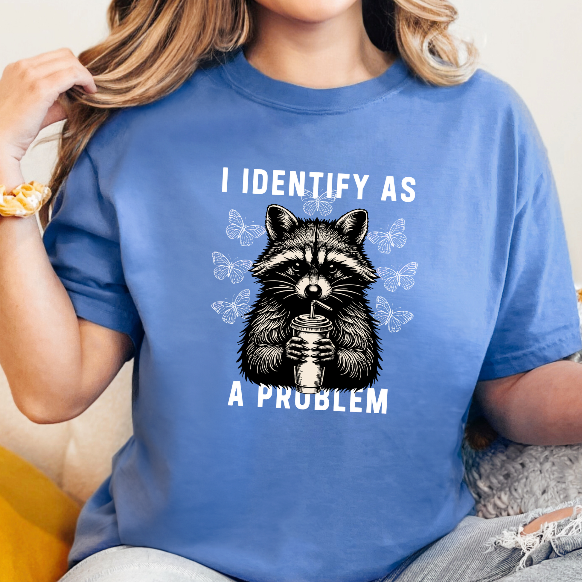 Wholesale I Identify As A Problem Graphic Tee - Mystic Blue