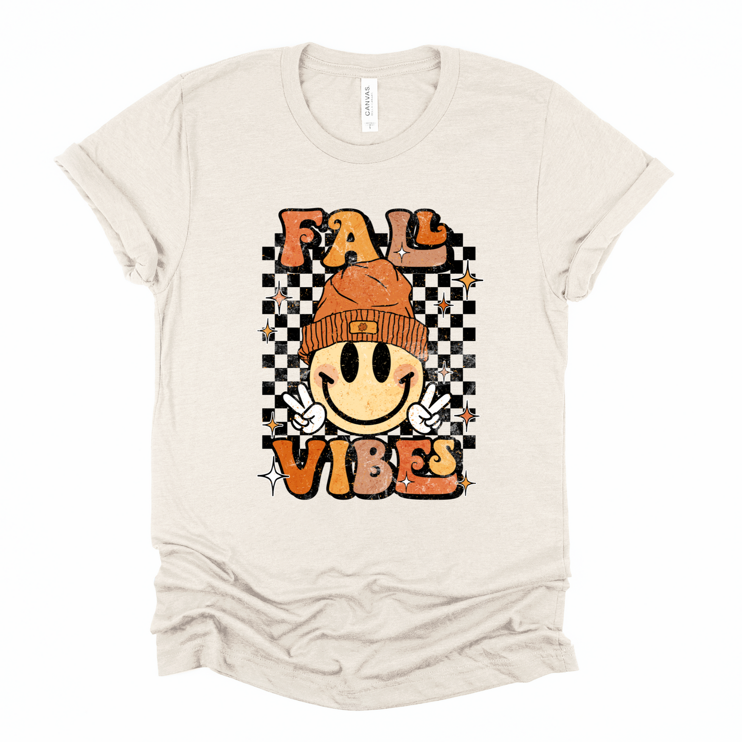 Wholesale Smiley Fall Vibes Graphic Tee - Ash Grey Sweatshirt