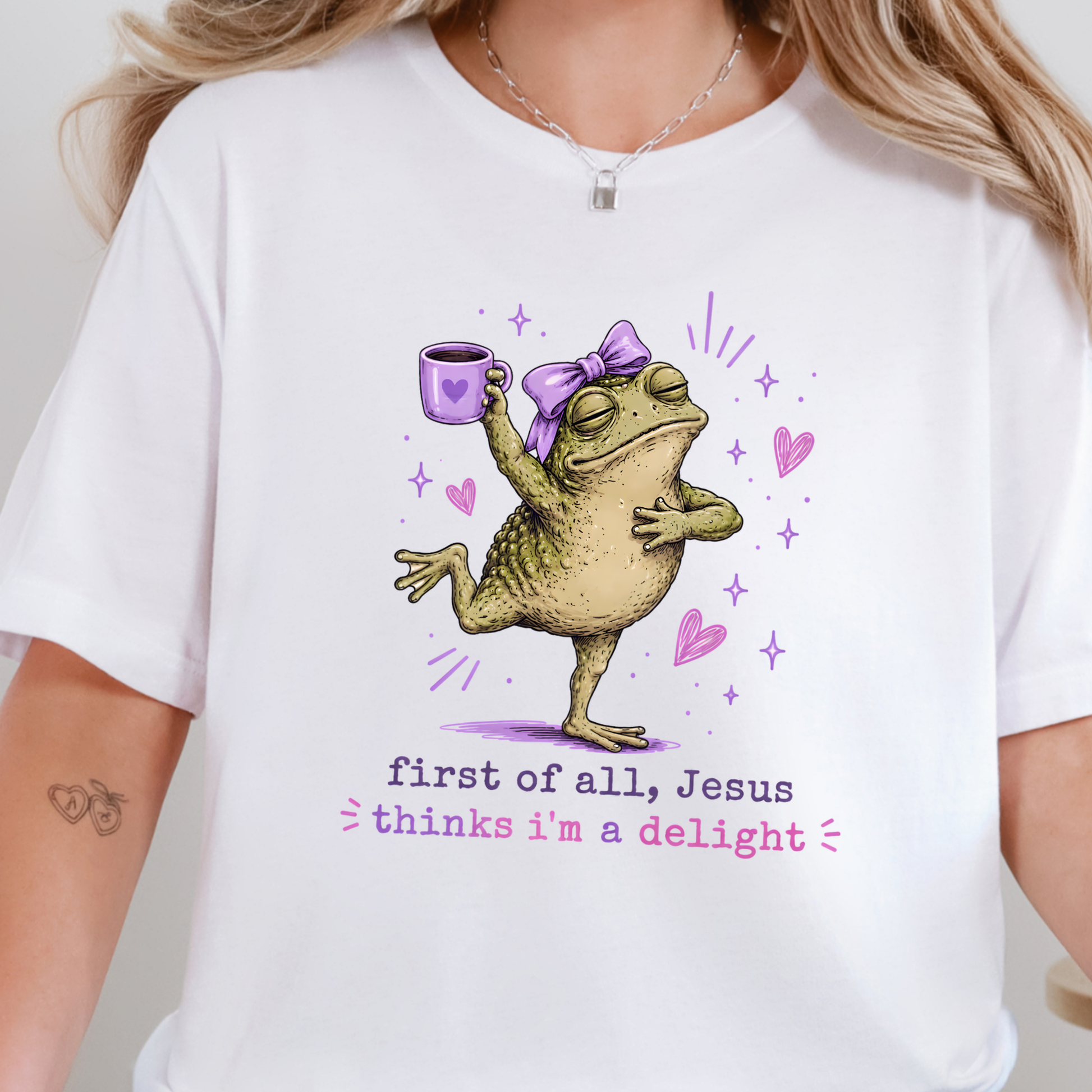 Wholesale Jesus Thinks I'm a Delight Graphic Tee - White