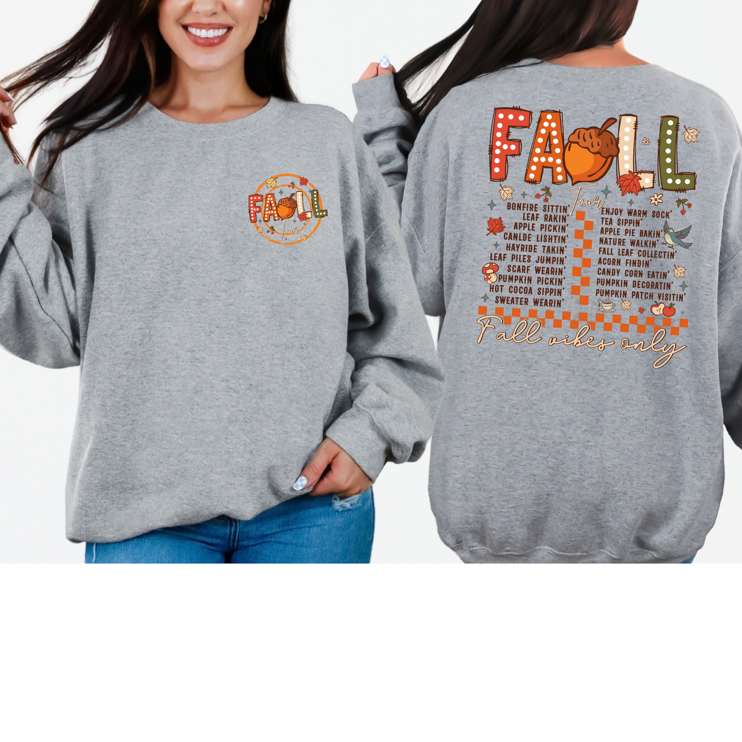 Wholesale Fall Tour Sweatshirt - Grey Sweatshirt