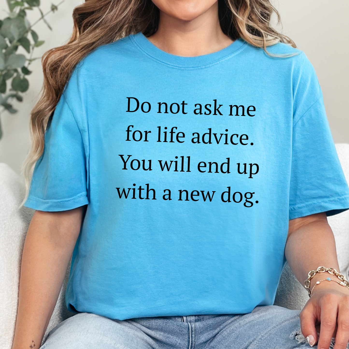 Wholesale Life Advice, New Dog Graphic Tee - Sapphire