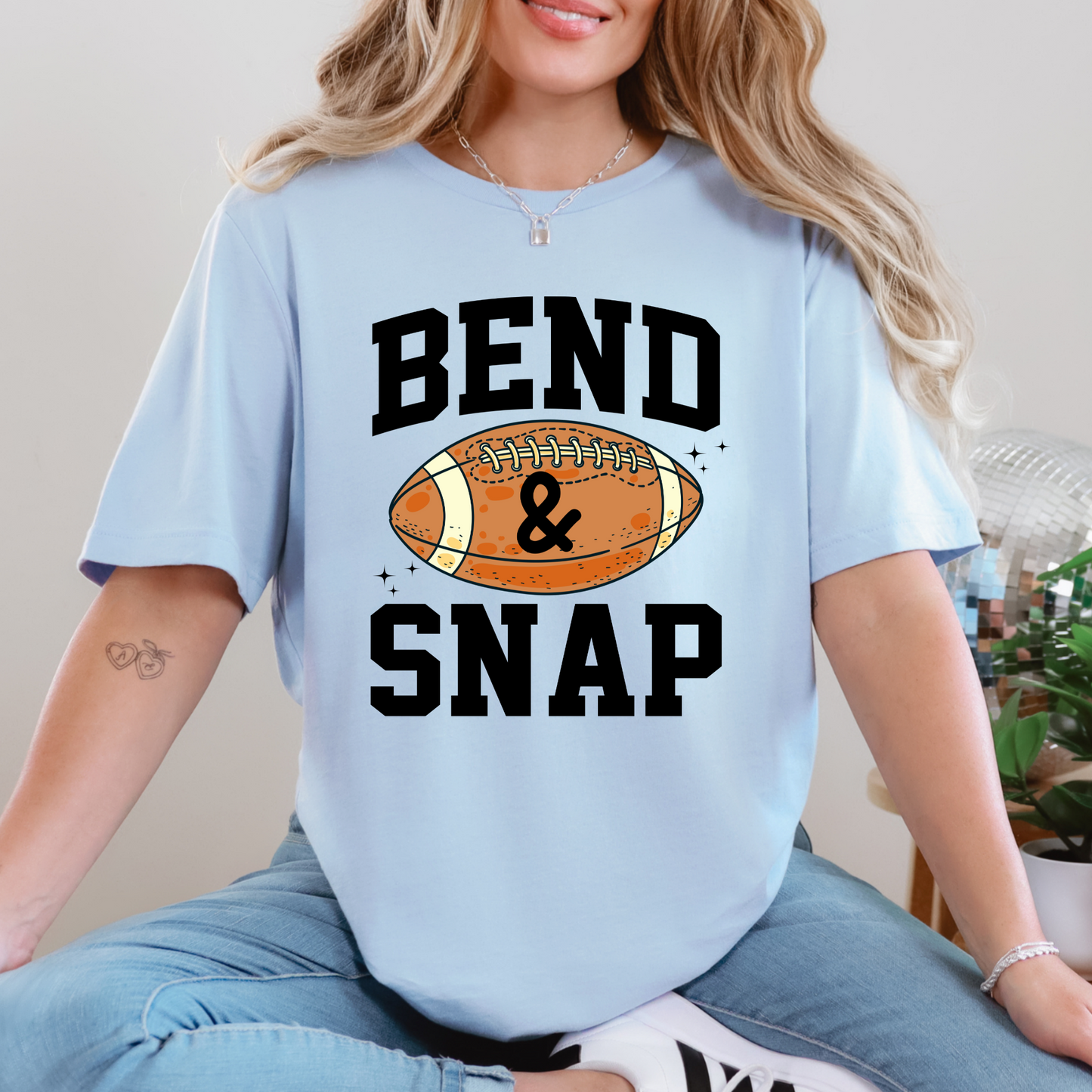 Wholesale Bend & Snap Graphic Tee - Baby Blue Tee