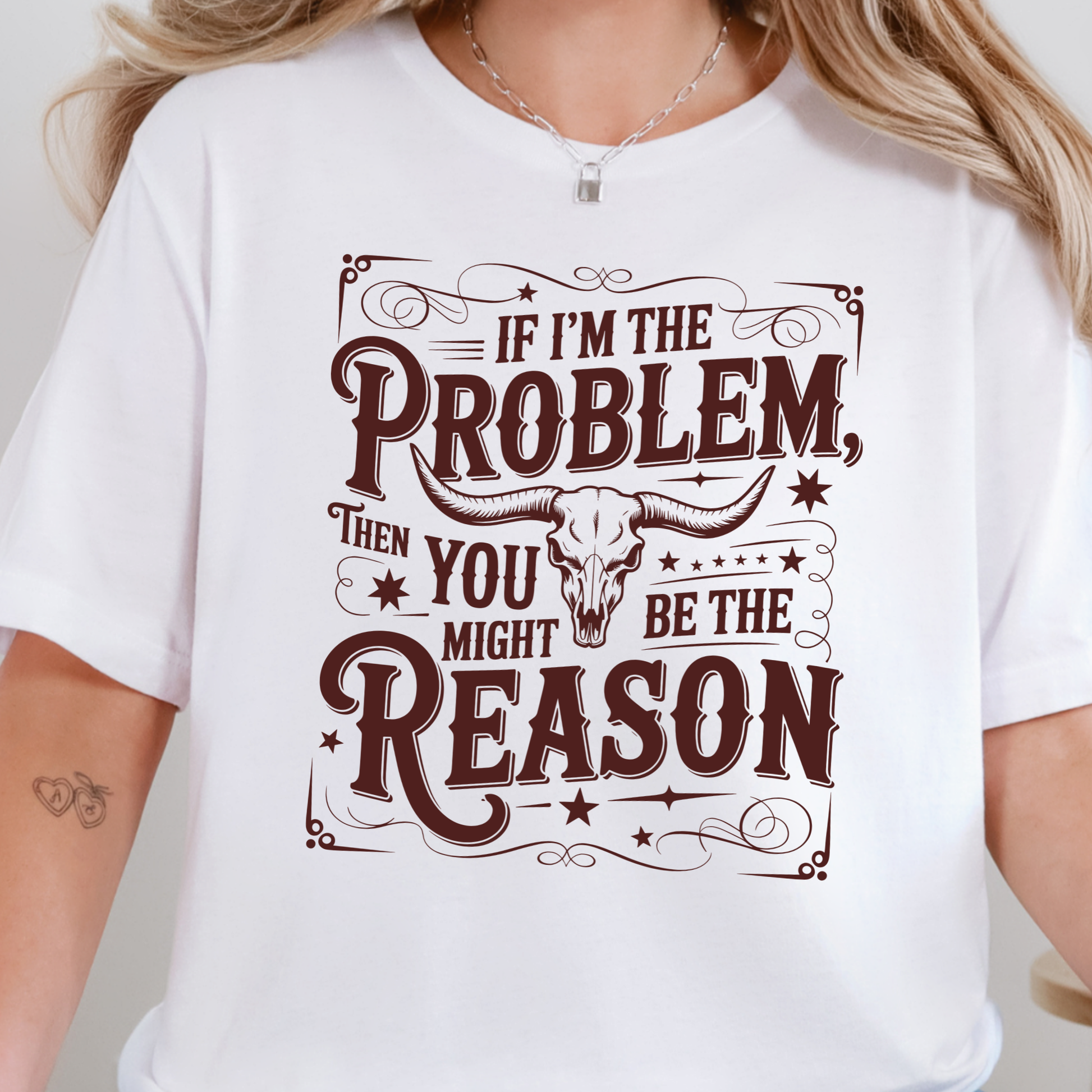Wholesale If I'm The Problem Graphic Tee - White