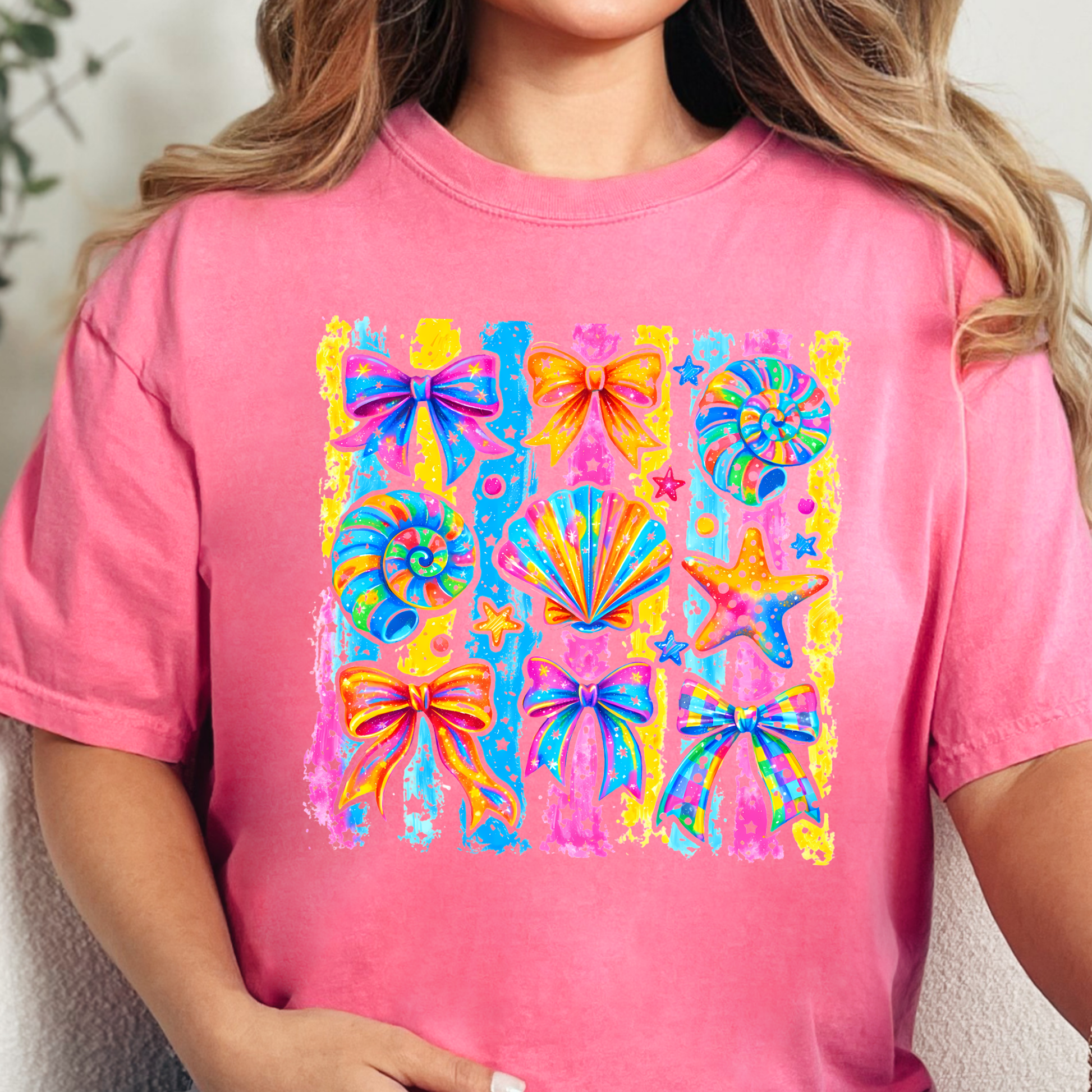 Wholesale Coastal Preppy Bows Graphic Tee - CC Crunchberry