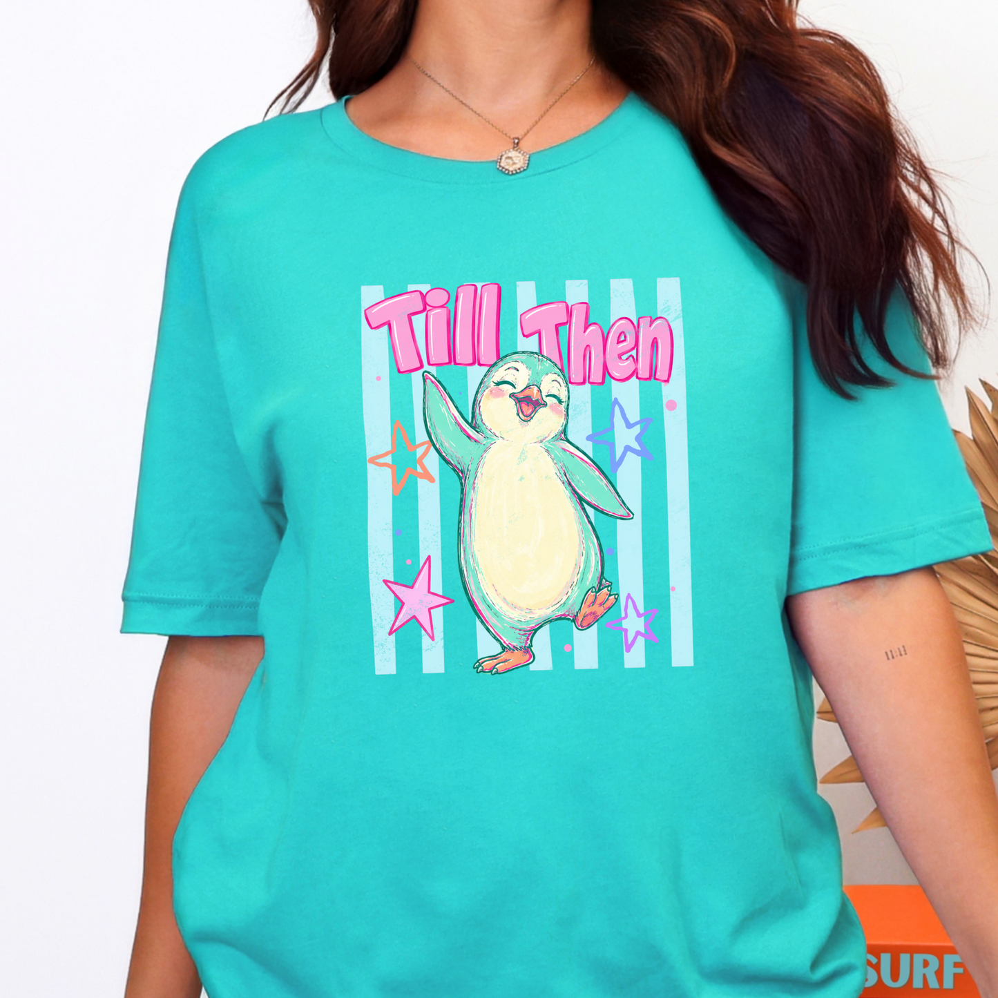 Wholesale Penguin Till Then Graphic Tee - Heather Sea Green