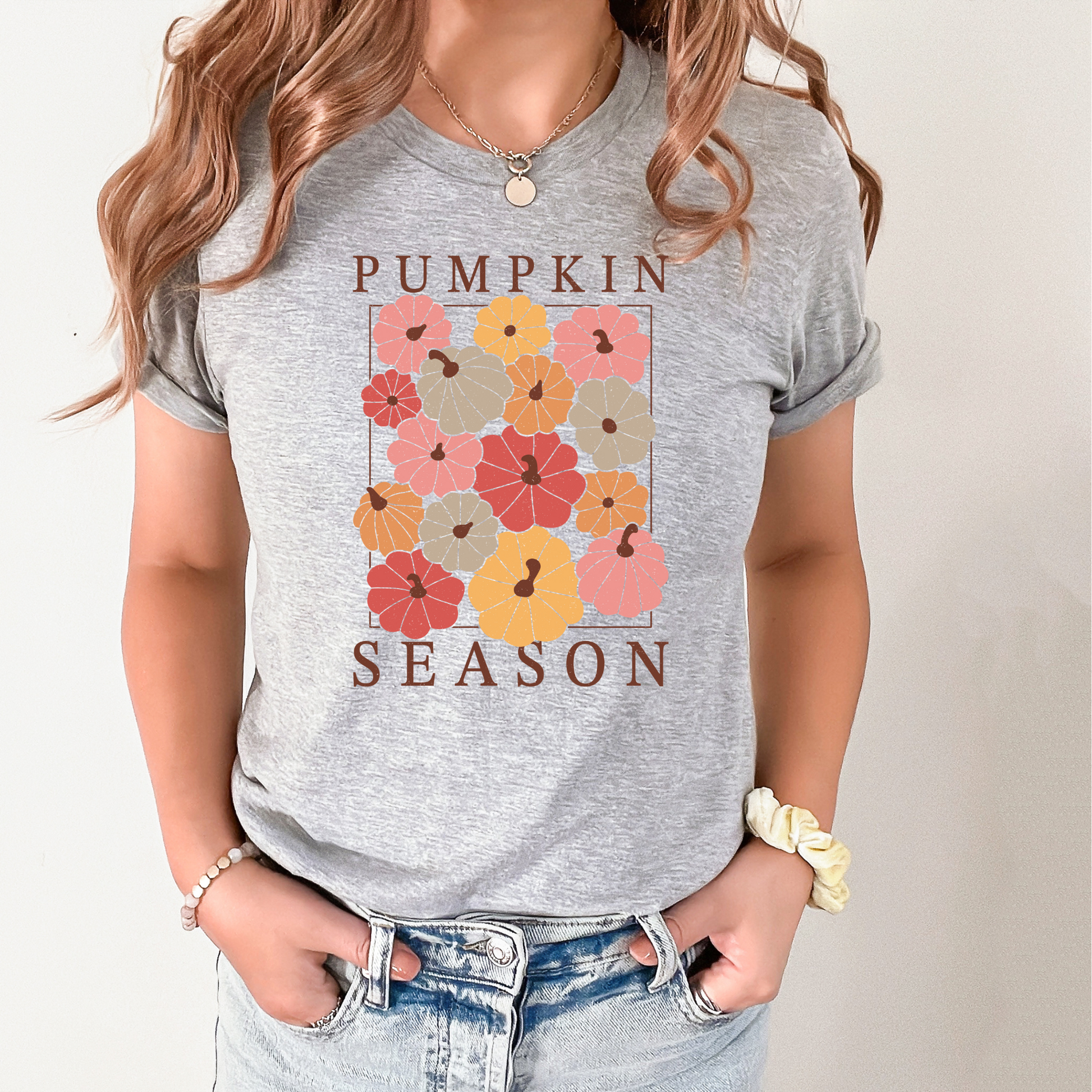 Wholesale Colorful pumpkin season Graphic Tee - Autumn Tee