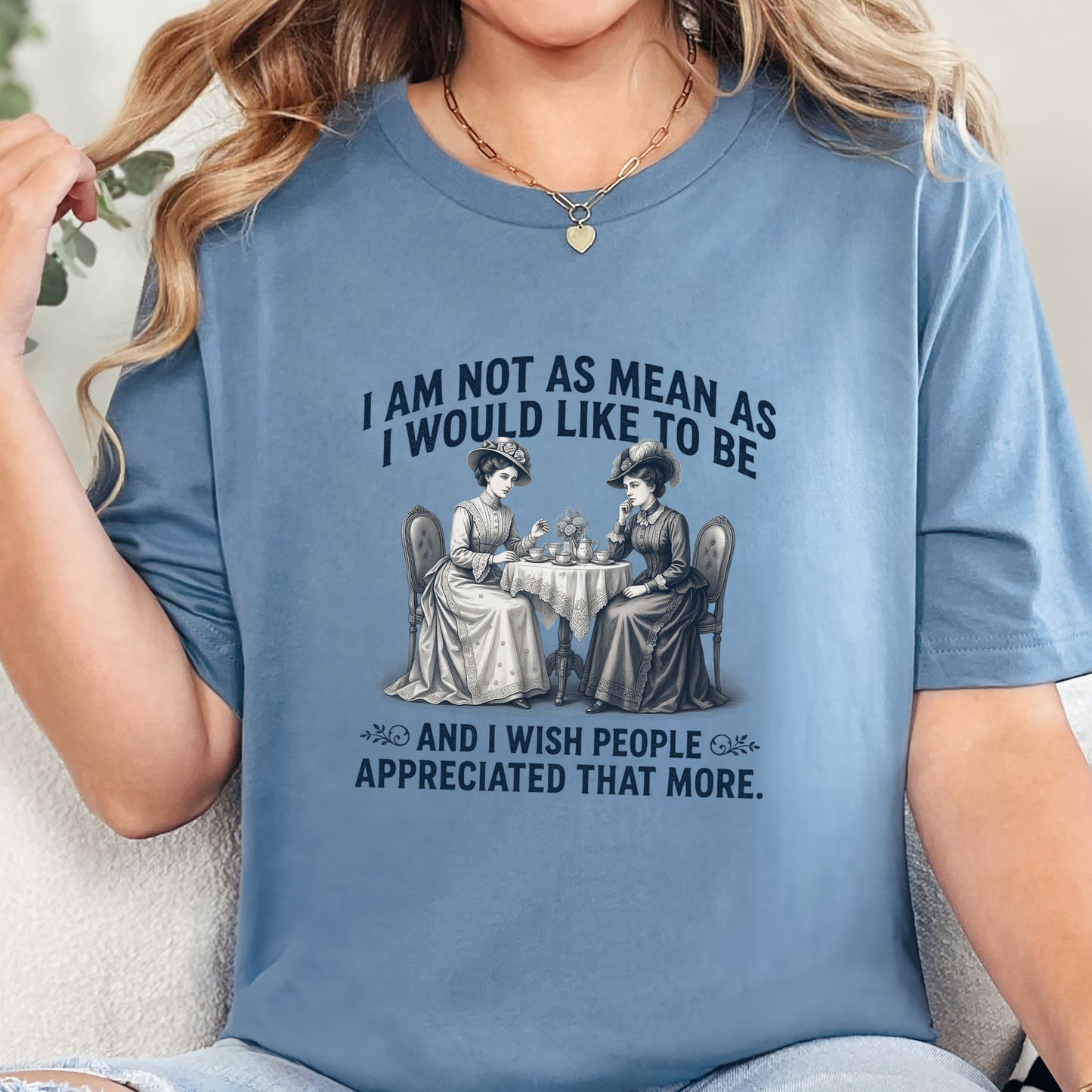 Wholesale Wish People Appreciated Graphic Tee - Steel Blue