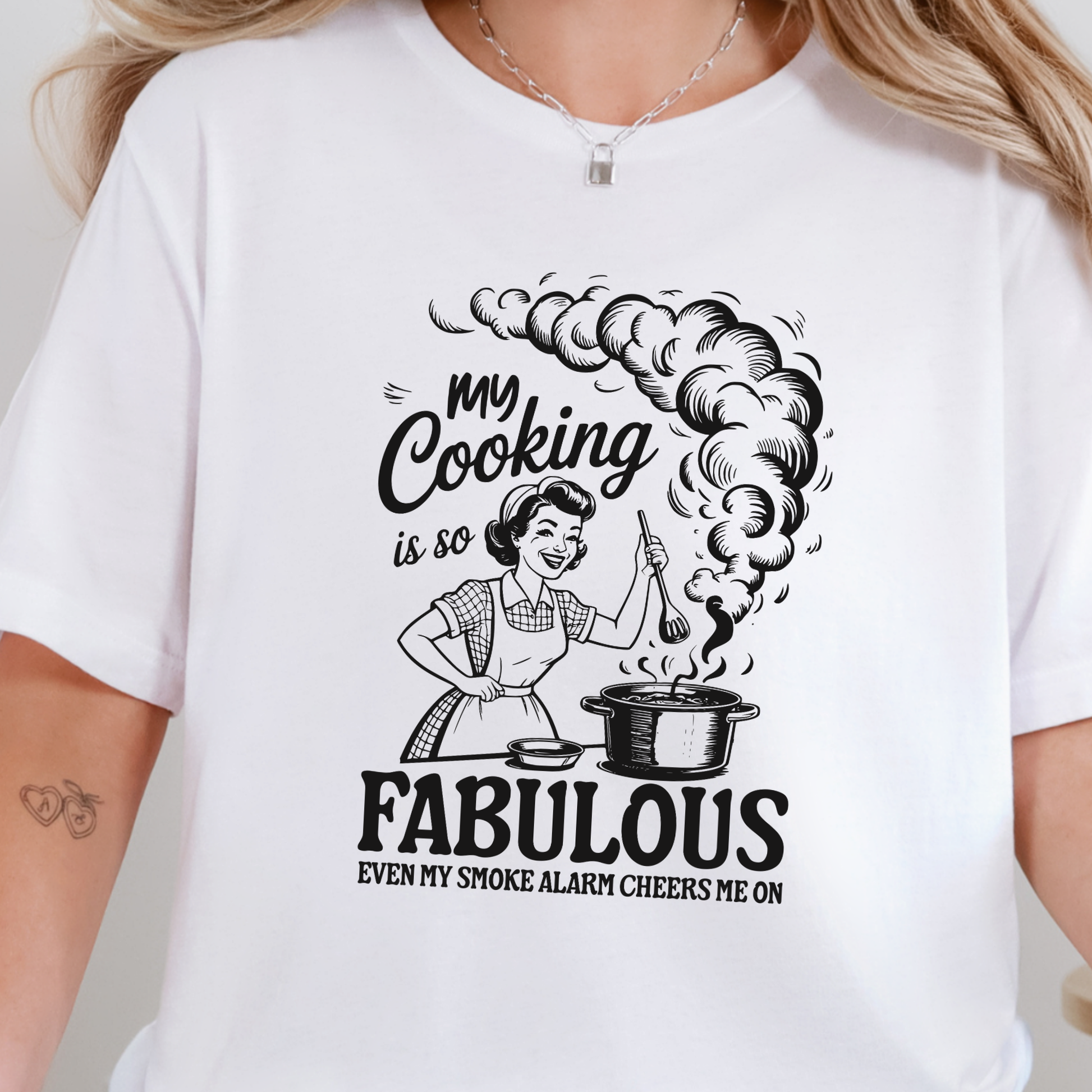 Wholesale Vintage My Cooking Graphic Tee - White