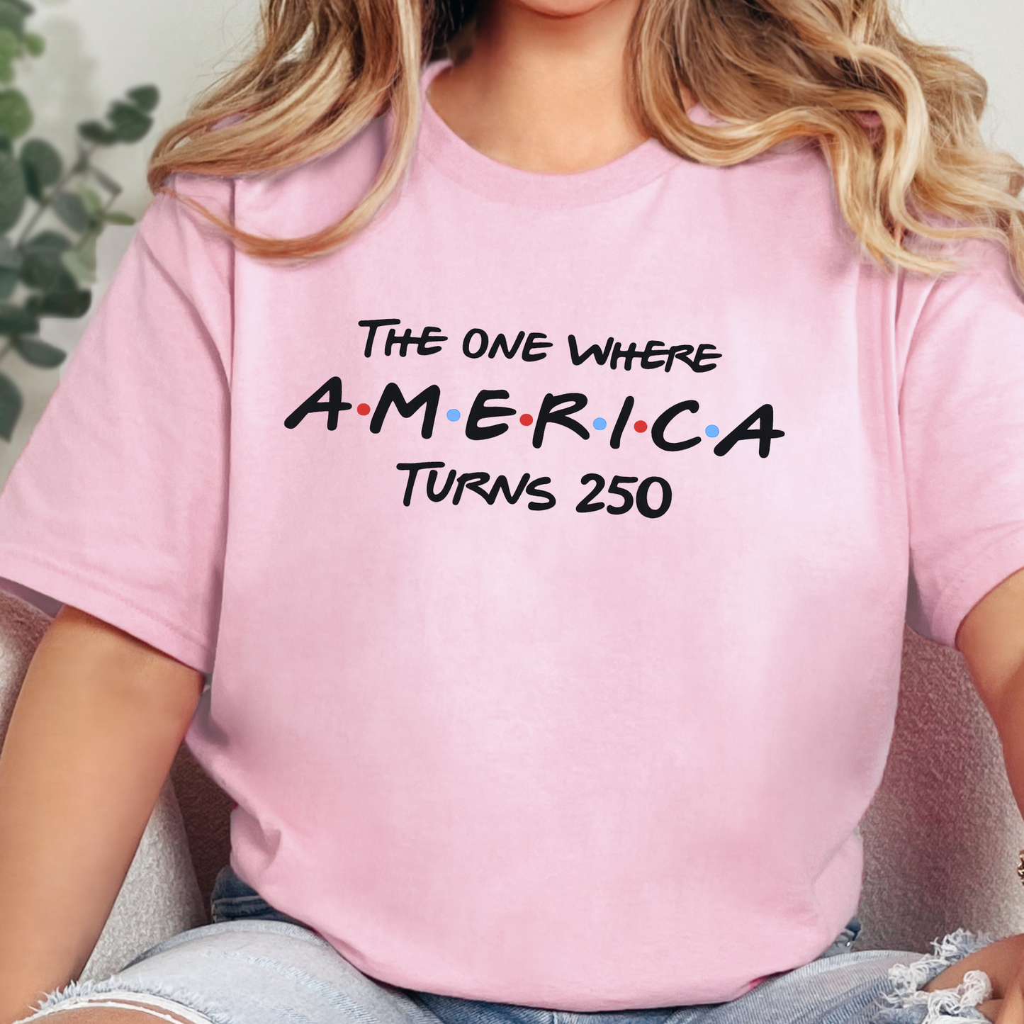 Wholesale America 250 Friends Graphic Tee - Pink
