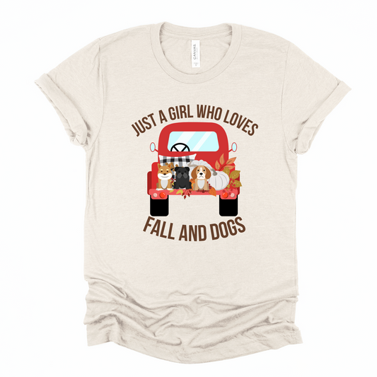 Wholesale Fall and Dogs Graphic Tee - Sand