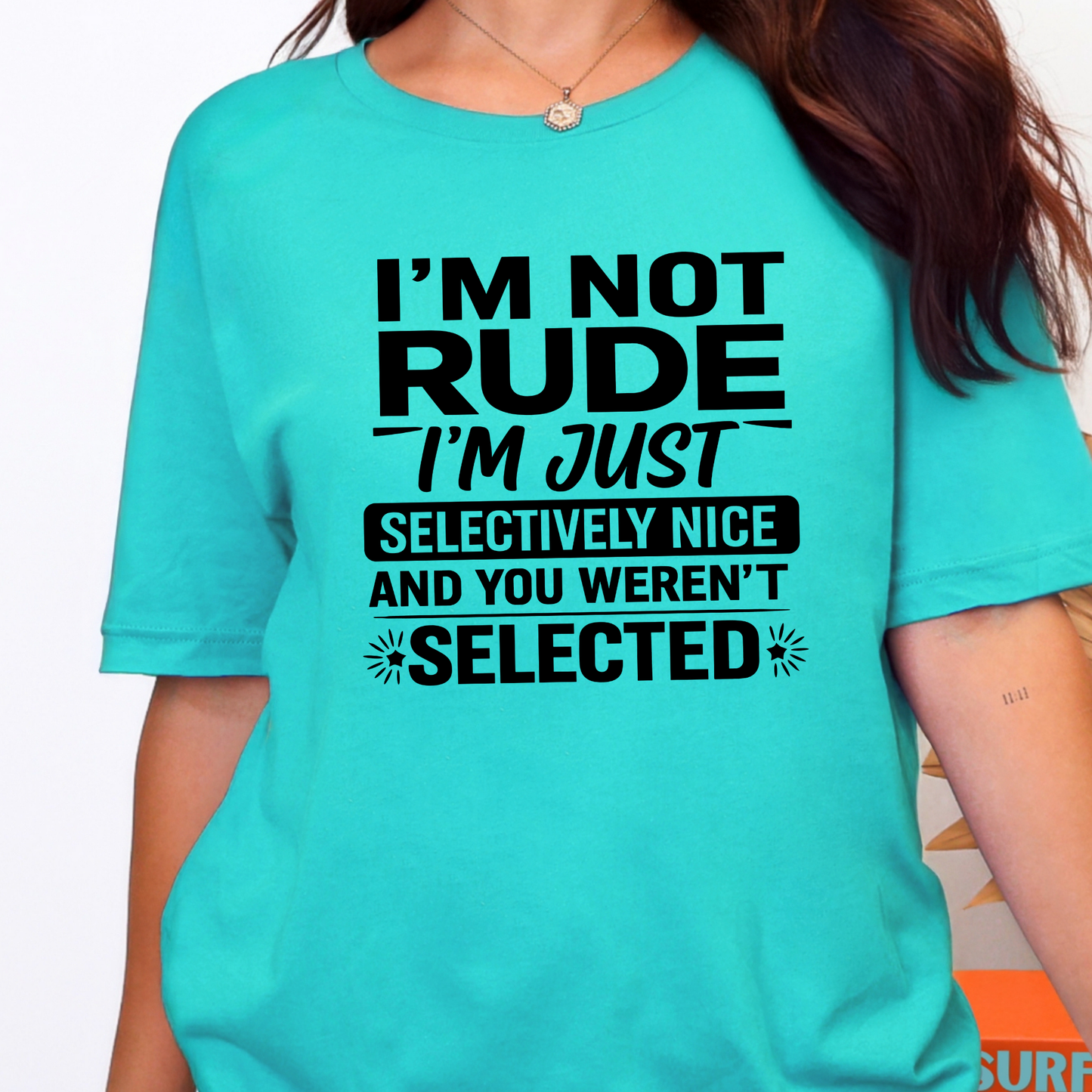 Wholesale Selectively Nice Graphic Tee - Heather Sea Green