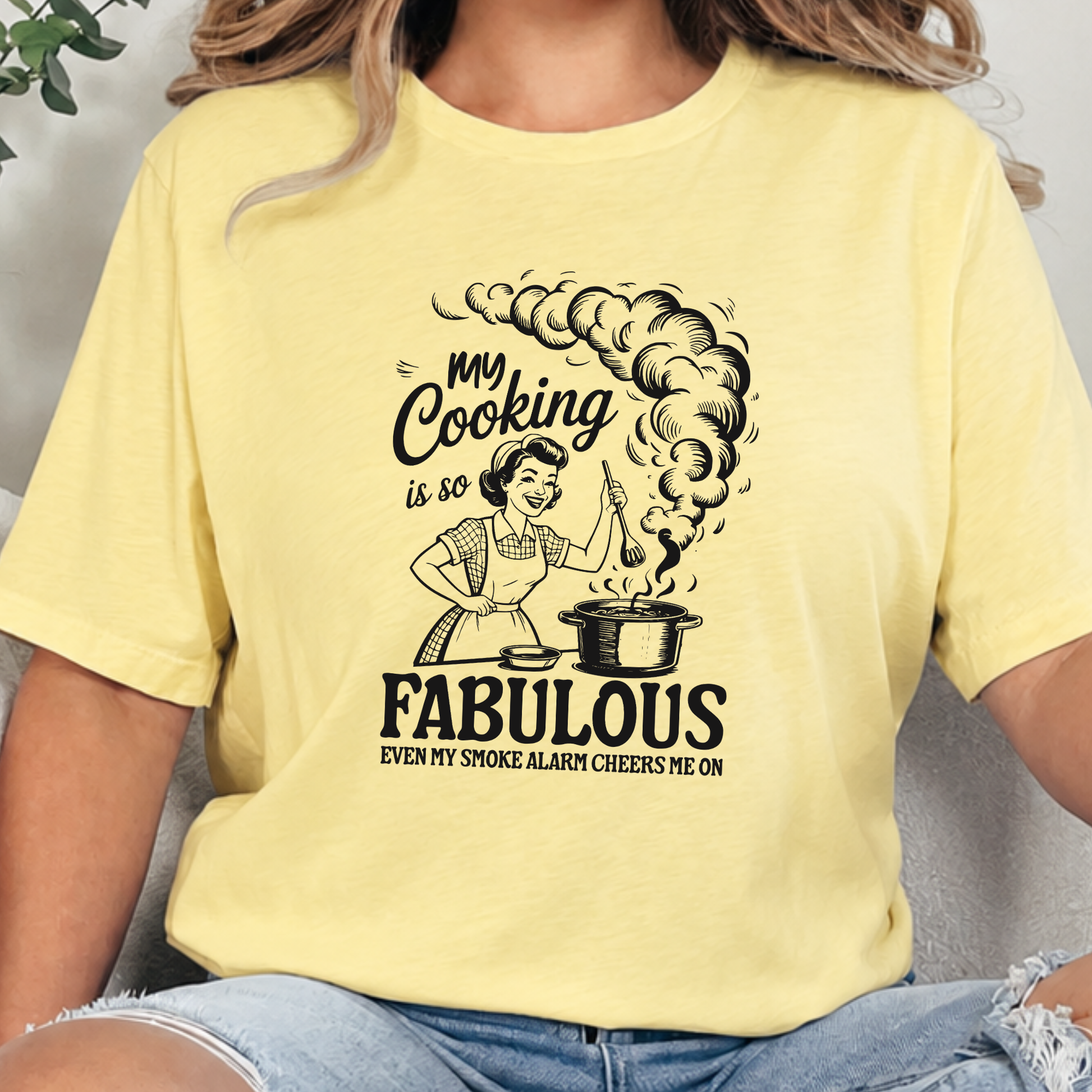 Wholesale Vintage My Cooking Graphic Tee - Heather French Vanilla