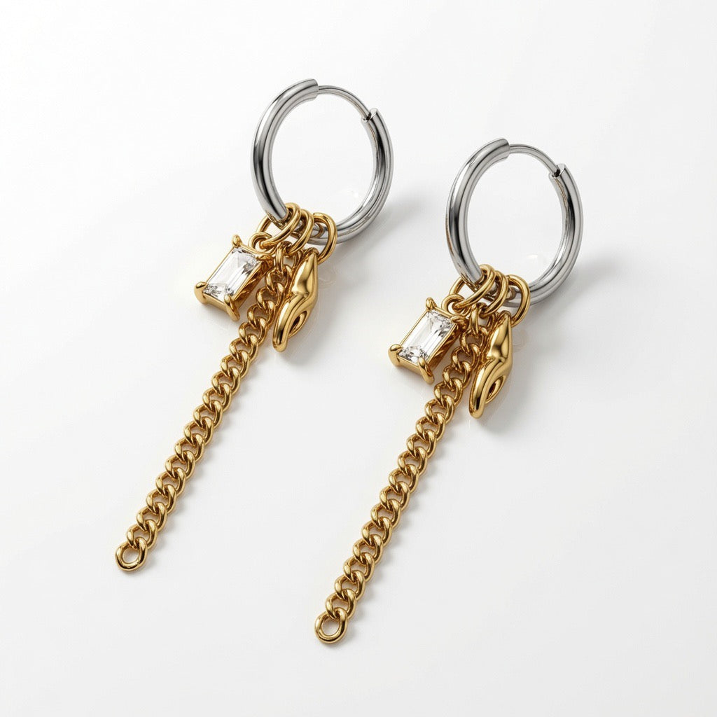 Charleen Two Tone Hoop Earrings