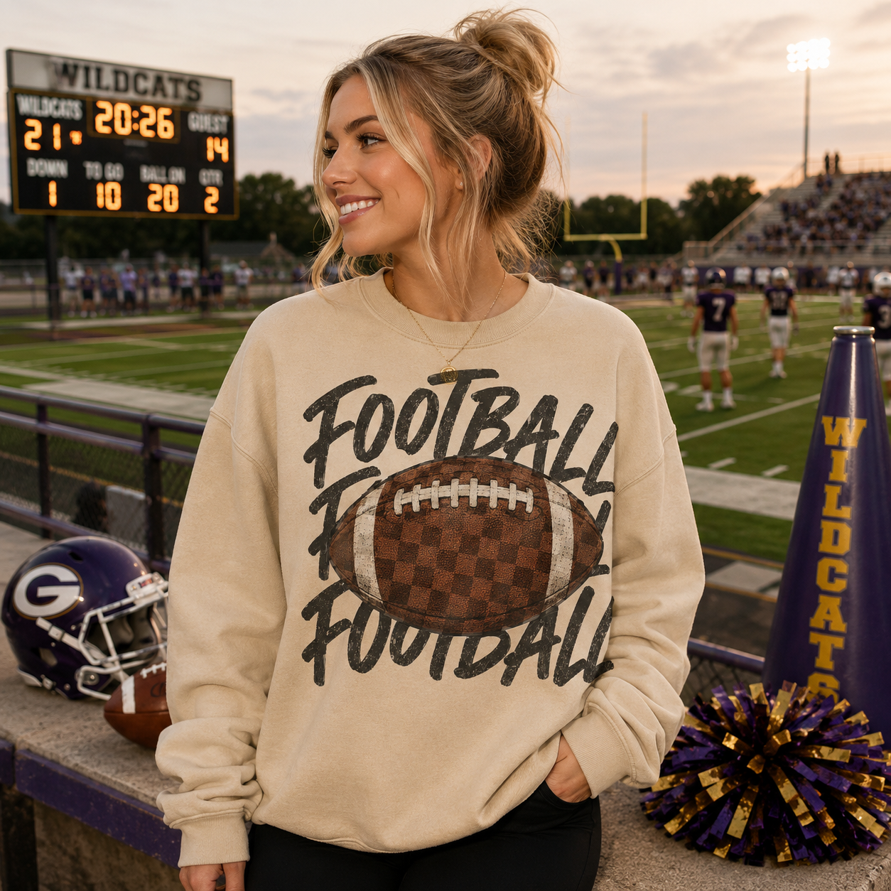 Football Checkered Football- Unisex Sweatshirt/Tee