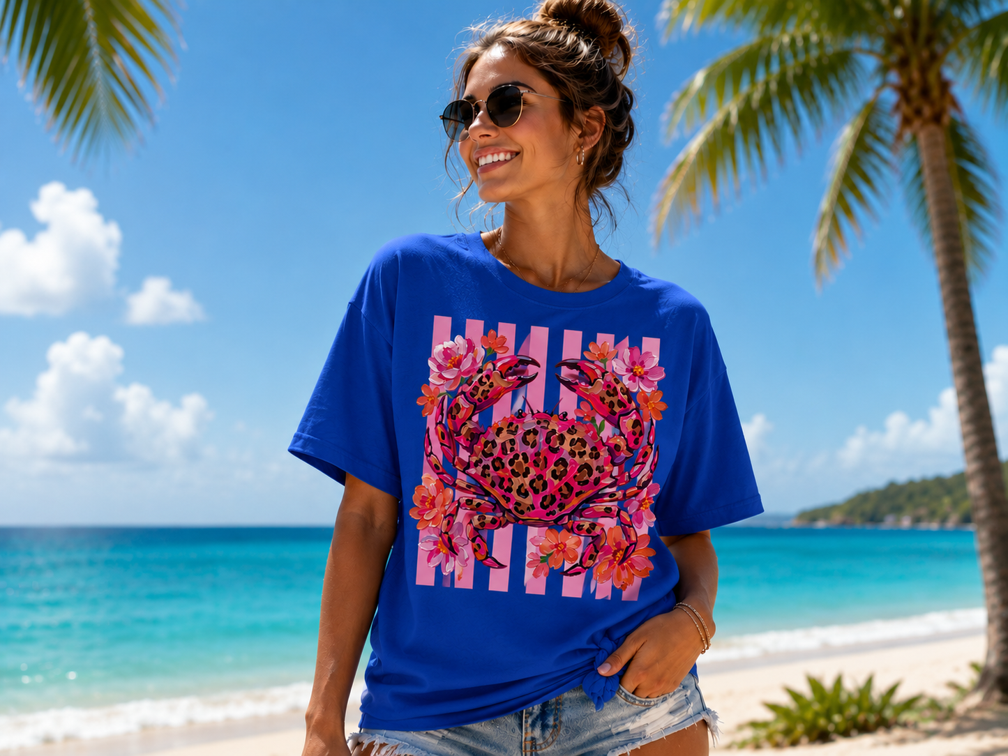 Leopard Summer Crab- Graphic tee