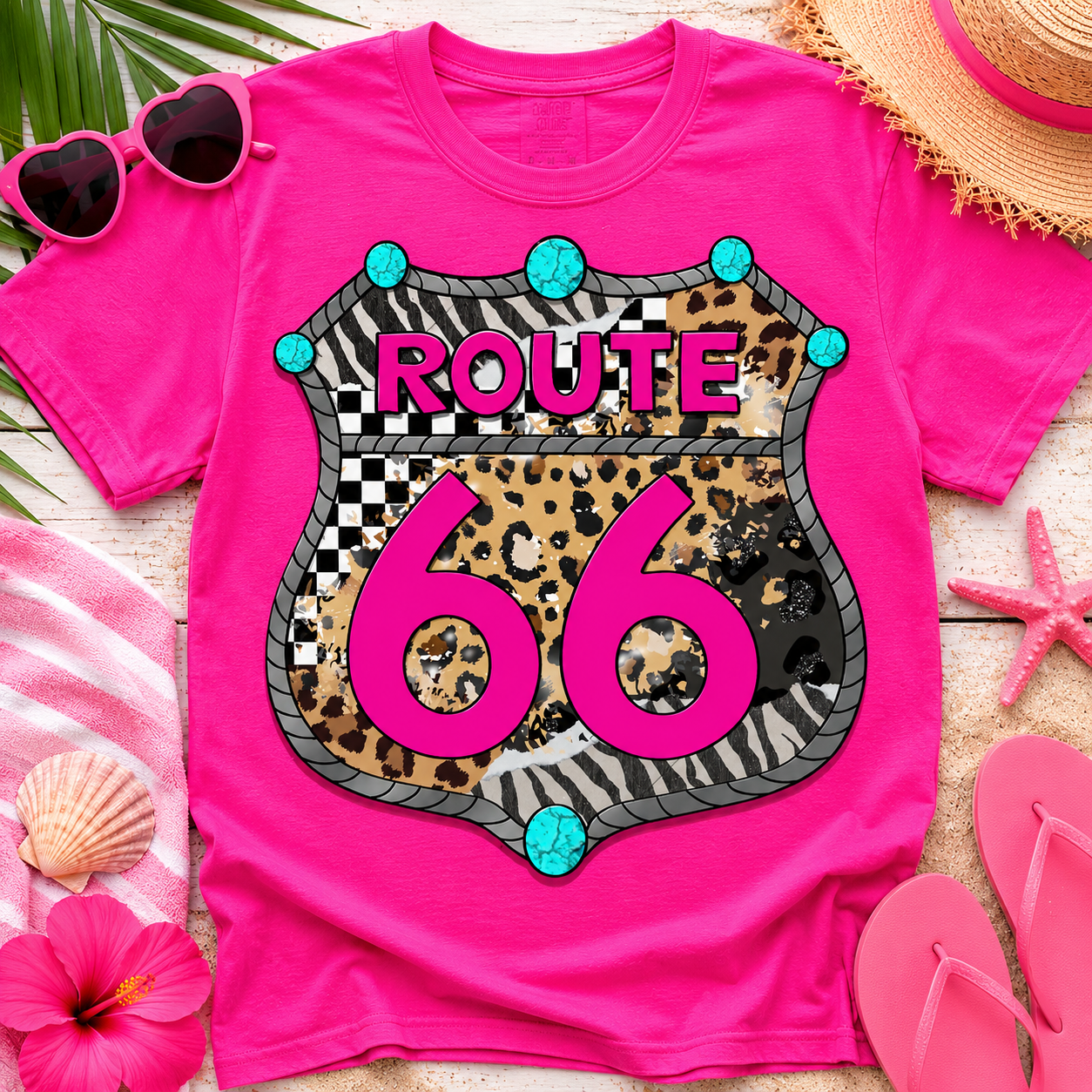 Route 66 Leopard - Unisex Graphic Tee