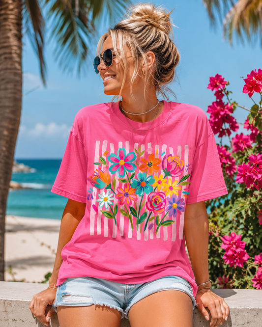 Summer Time Flowers- Unisex Graphic Tee