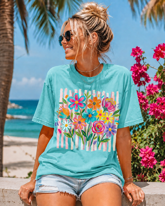 Summer Time Flowers- Unisex Graphic Tee