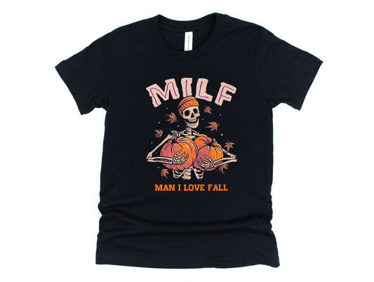 Wholesale Fall MILF Graphic Tee - Black Tee