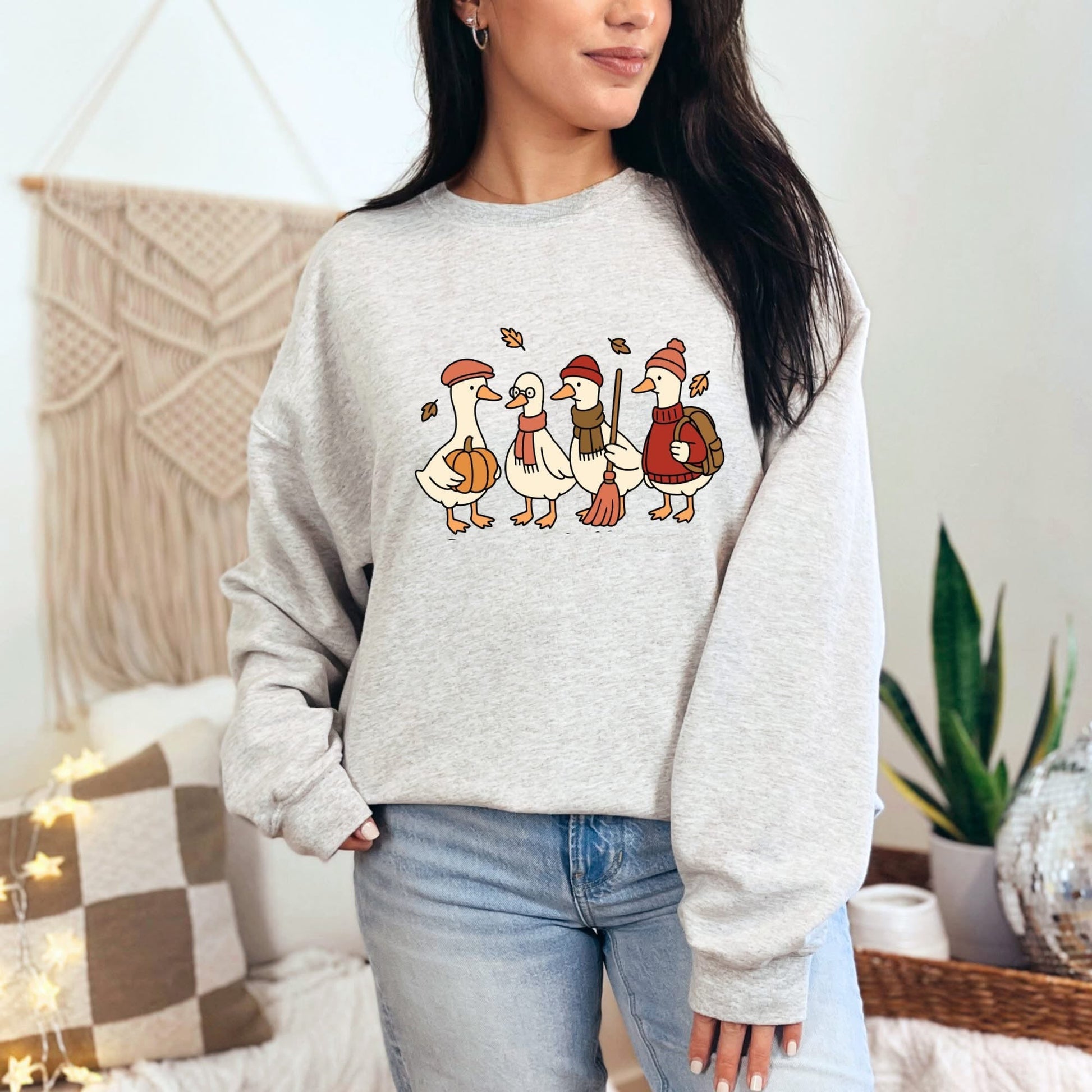 Wholesale Just a Fall Goose Graphic Tee - Sand Dune Tee