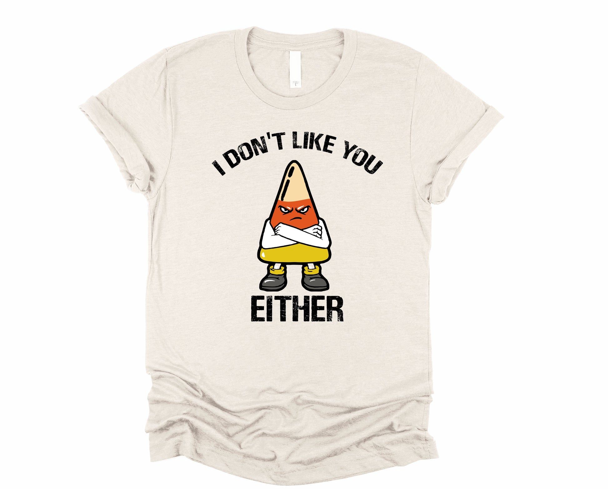 Wholesale Candy Corn I Don't Like You either Graphic Tee - Sand