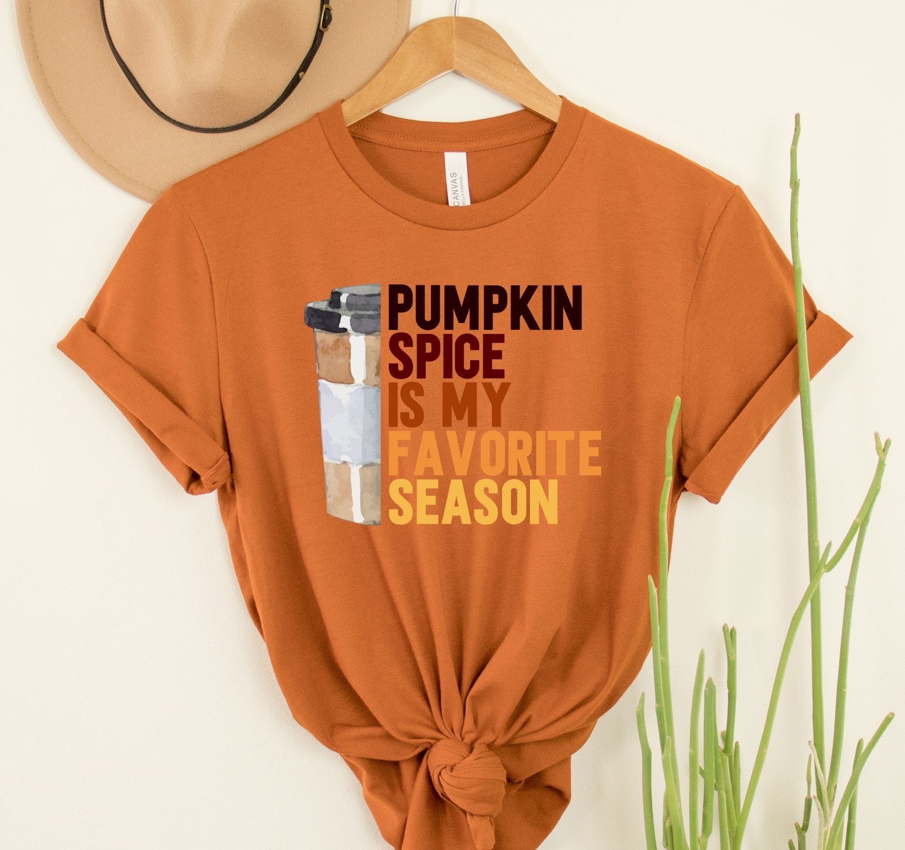 Wholesale Pumpkin Spice Season Graphic Tee - Orange
