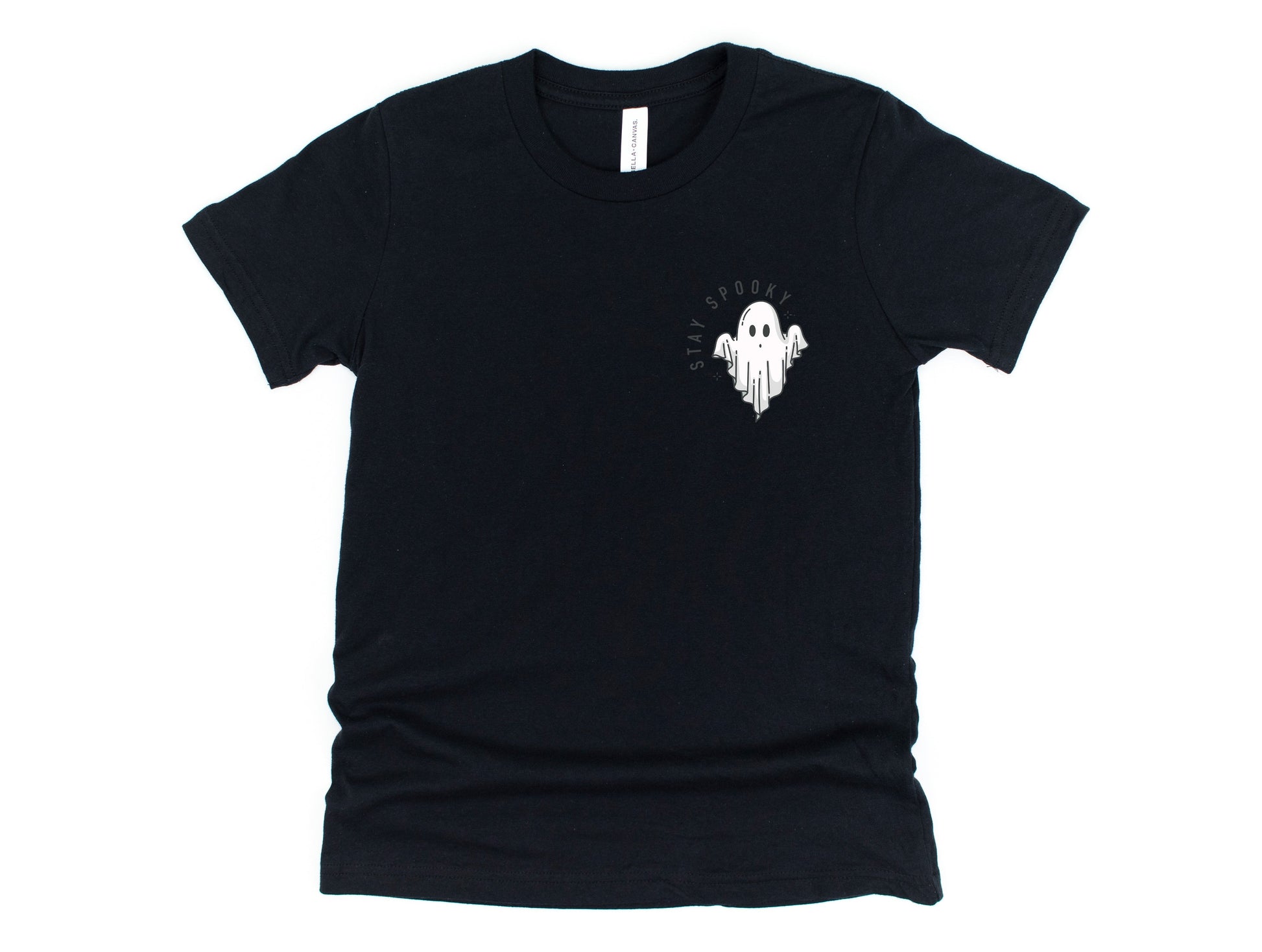 Wholesale Stay Spooky Pocket Print Graphic Tee - Black Tee