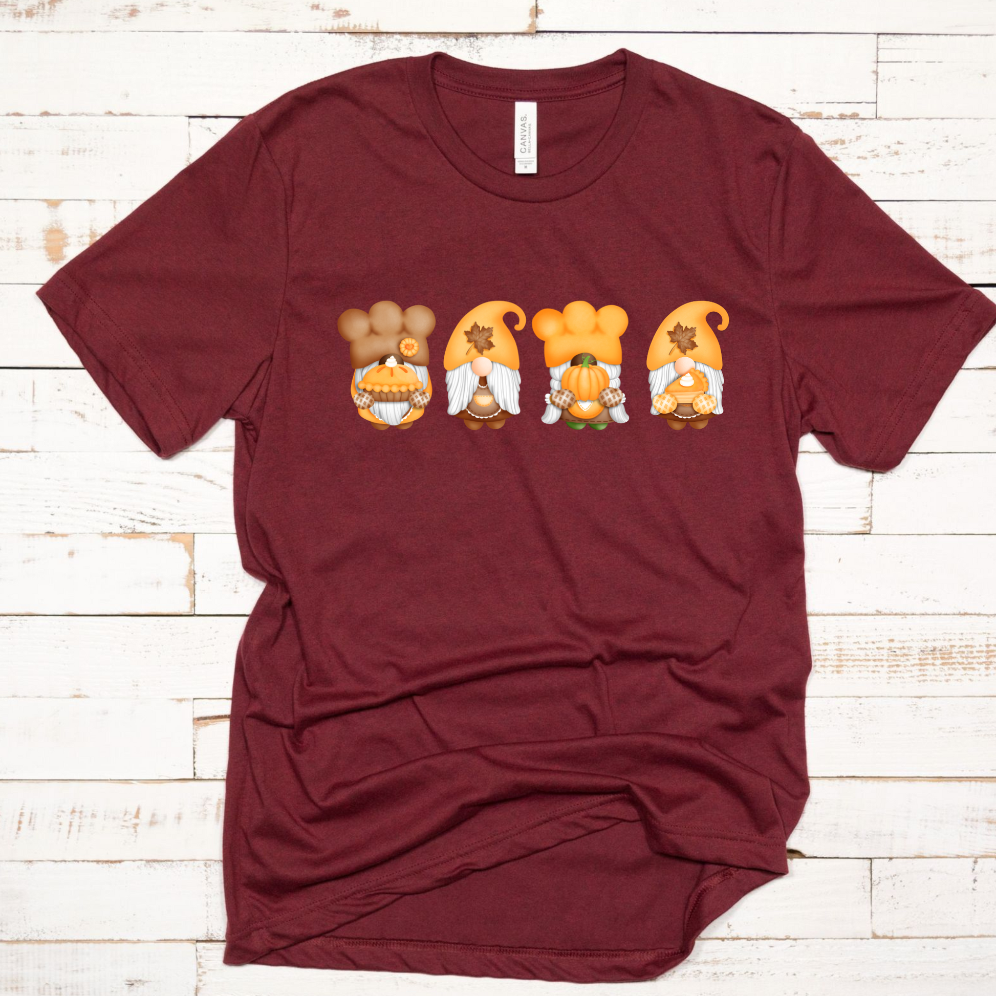 Wholesale Thanksgiving Gnomes Graphic Tee - Black
