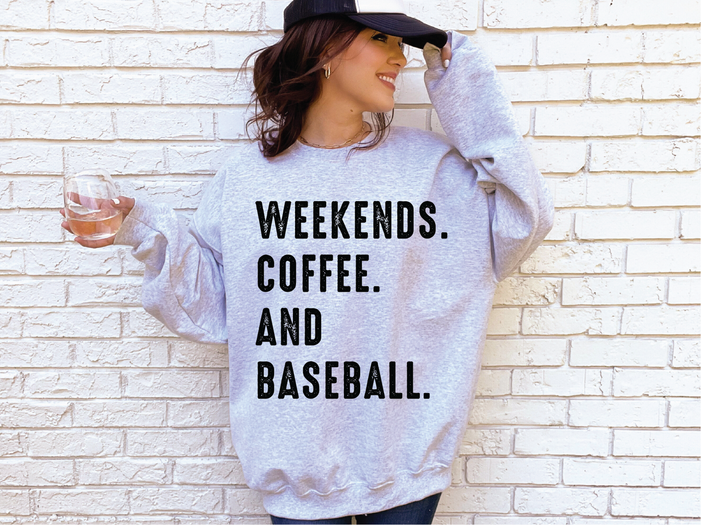 Weekends. Coffee. Baseball. Unisex Sweater