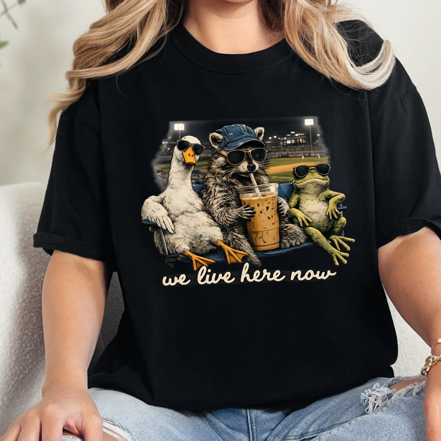 Wholesale We Live Here Now Graphic Tee - Black Tee