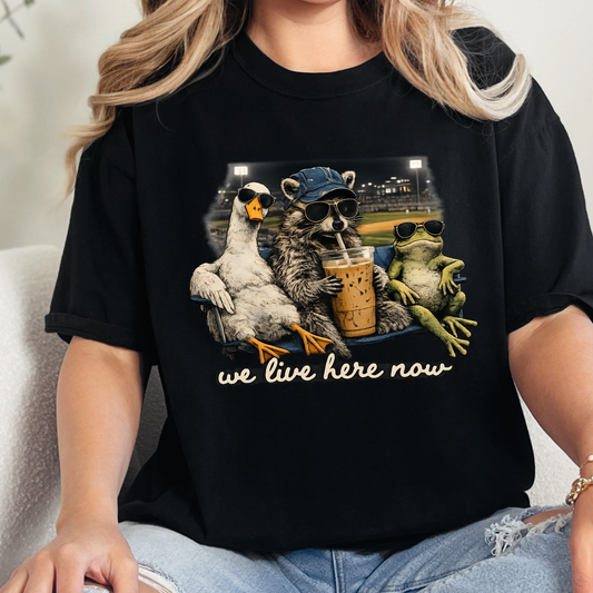 Wholesale We Live Here Now Graphic Tee - Black Tee