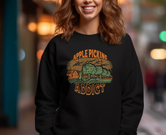 Wholesale Apple Picking Addict Graphic Tee - White