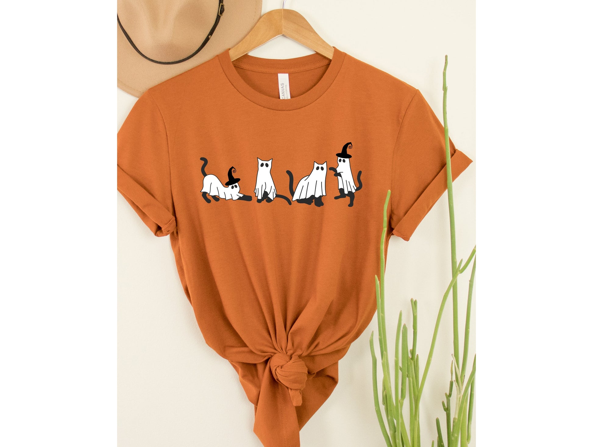 Wholesale Cat Halloween Graphic Tee - Purple Tee
