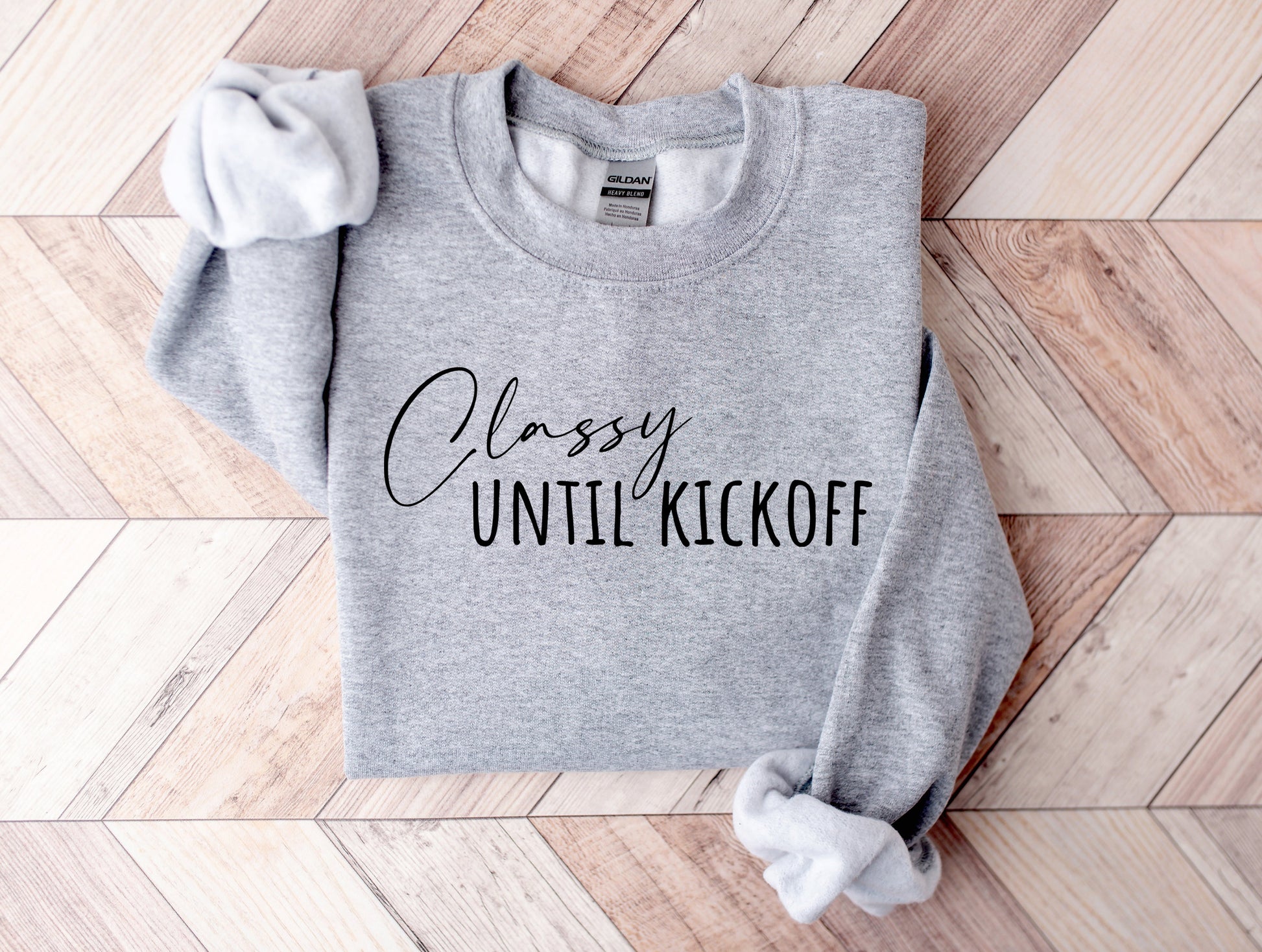 Wholesale Classy Until Kickoff - Grey Sweatshirt