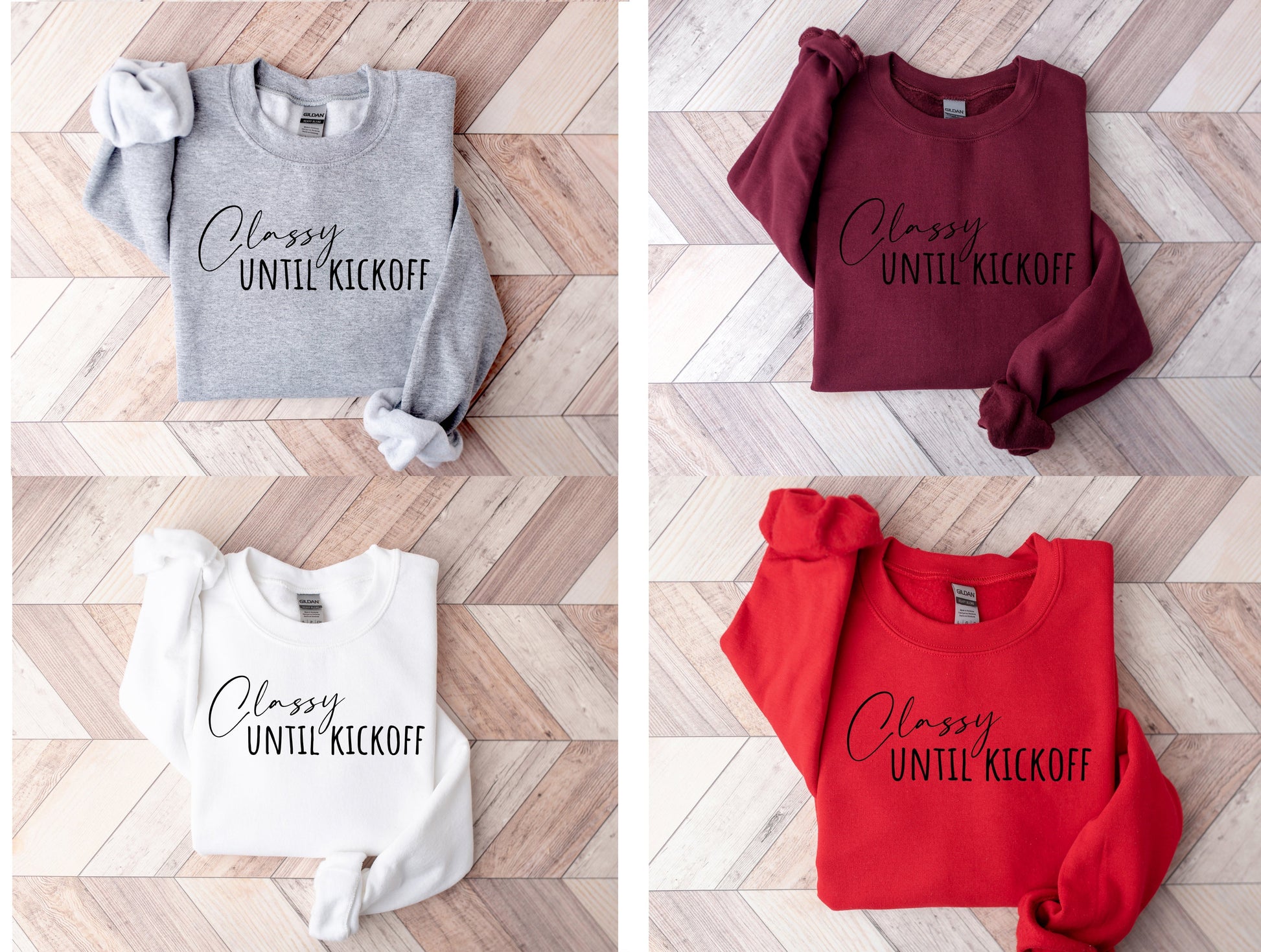 Wholesale Classy Until Kickoff - White Sweatshirt