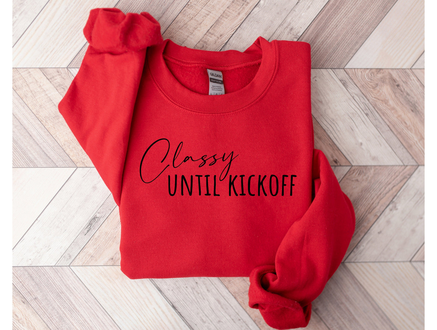 Wholesale Classy Until Kickoff - Red Sweatshirt