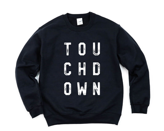 Wholesale Distressed touchdown Graphic Tee - Black