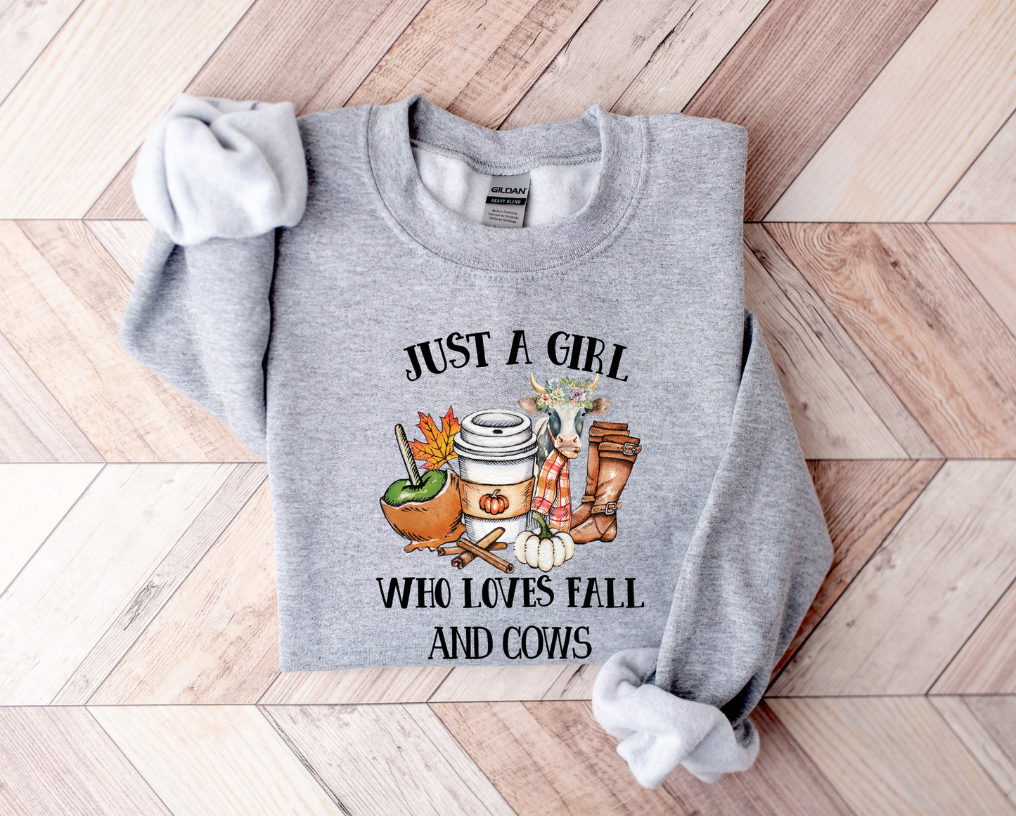 Wholesale Fall & Cows - Grey Sweatshirt