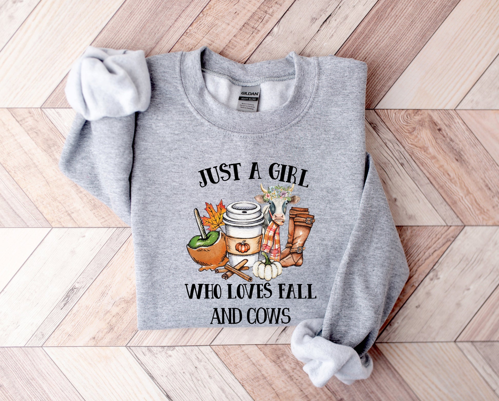 Wholesale Fall & Cows - Grey Sweatshirt