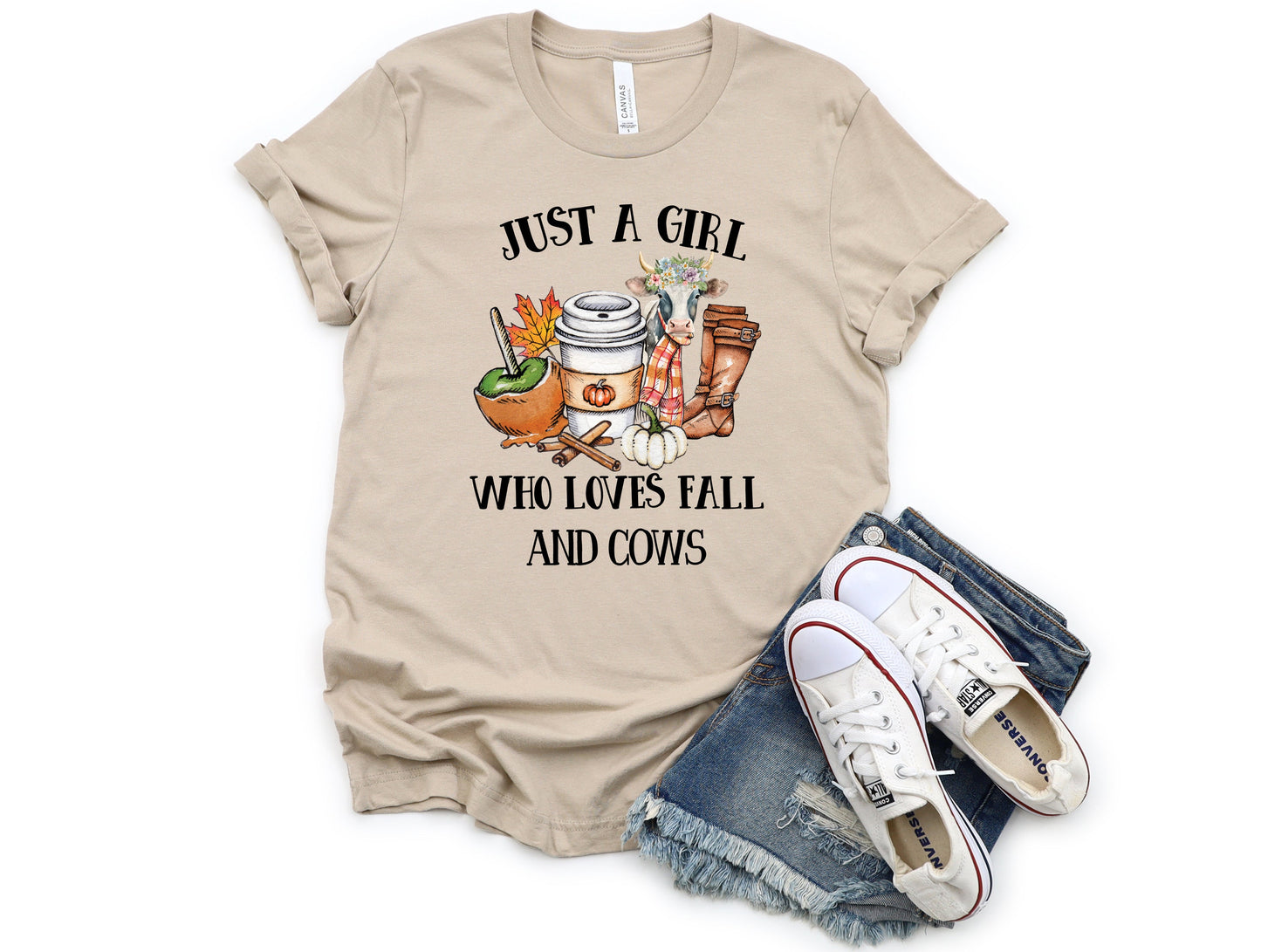 Wholesale Fall & Cows - Tan Tee